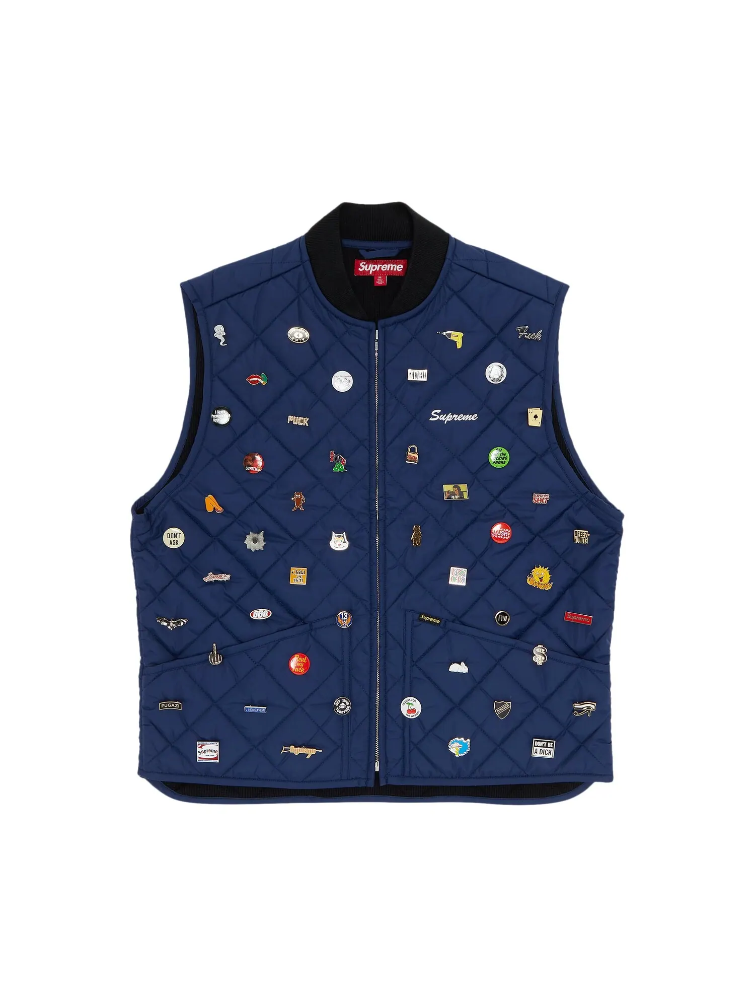 Стеганый рабочий жилет Supreme Pins — изображение 1 из 3, темно-синий