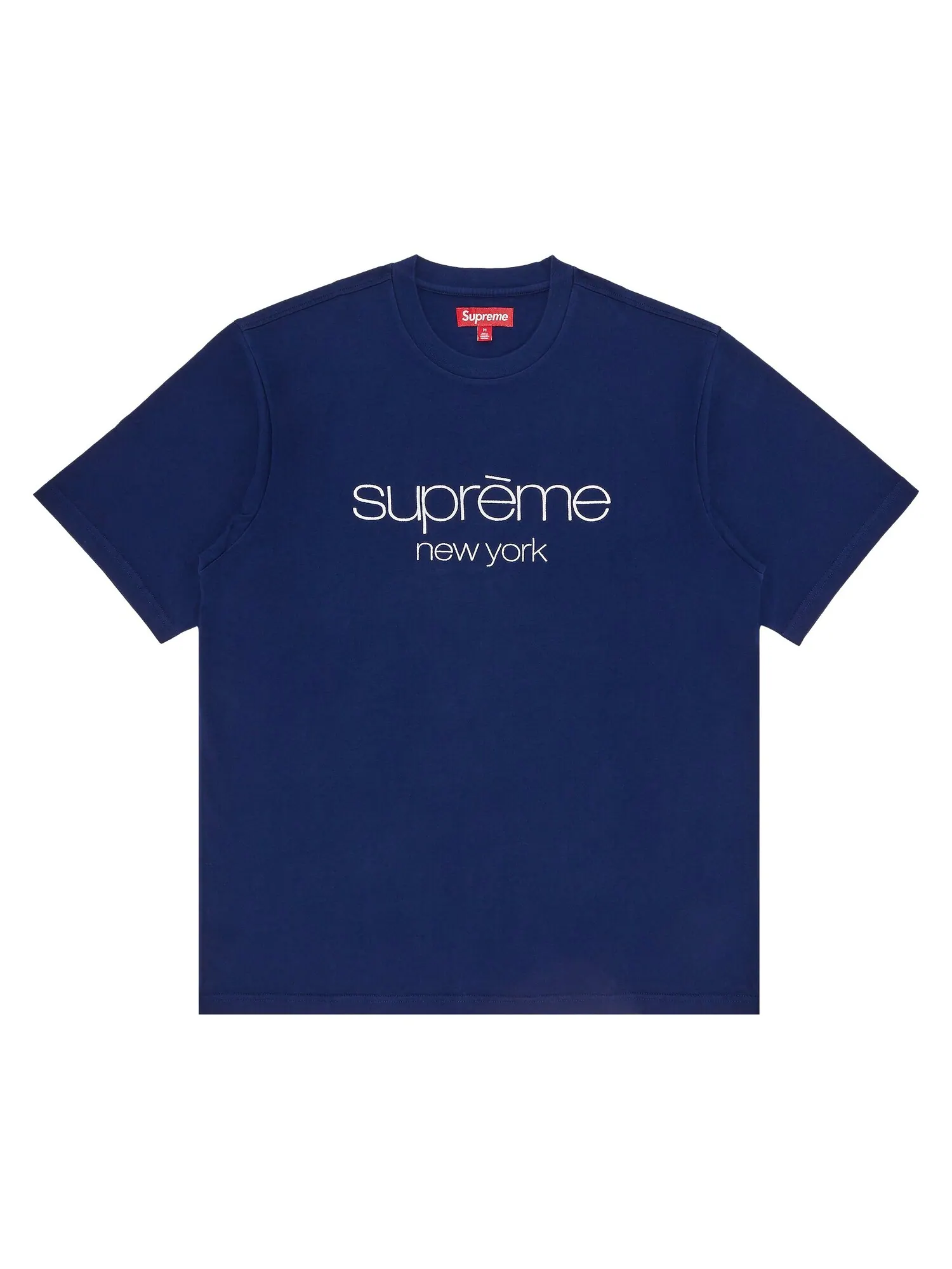 Топ с короткими рукавами и логотипом Supreme Classic — изображение 1 из 2, темно-синий