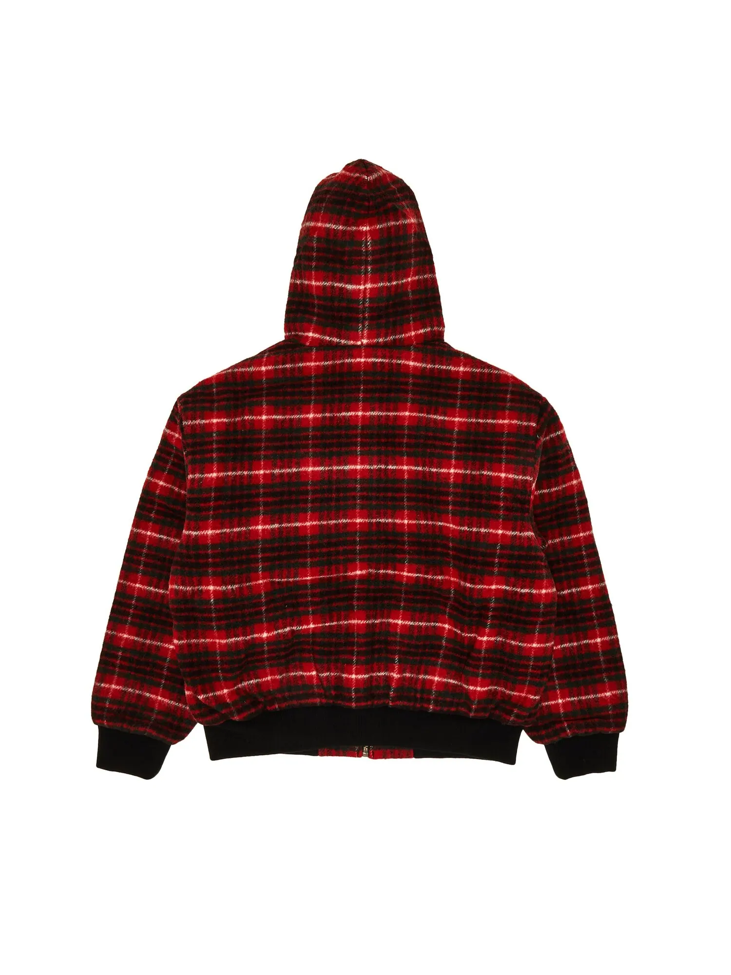Шерстяная рабочая куртка с капюшоном в клетку Supreme — изображение 2 из 3, красный
