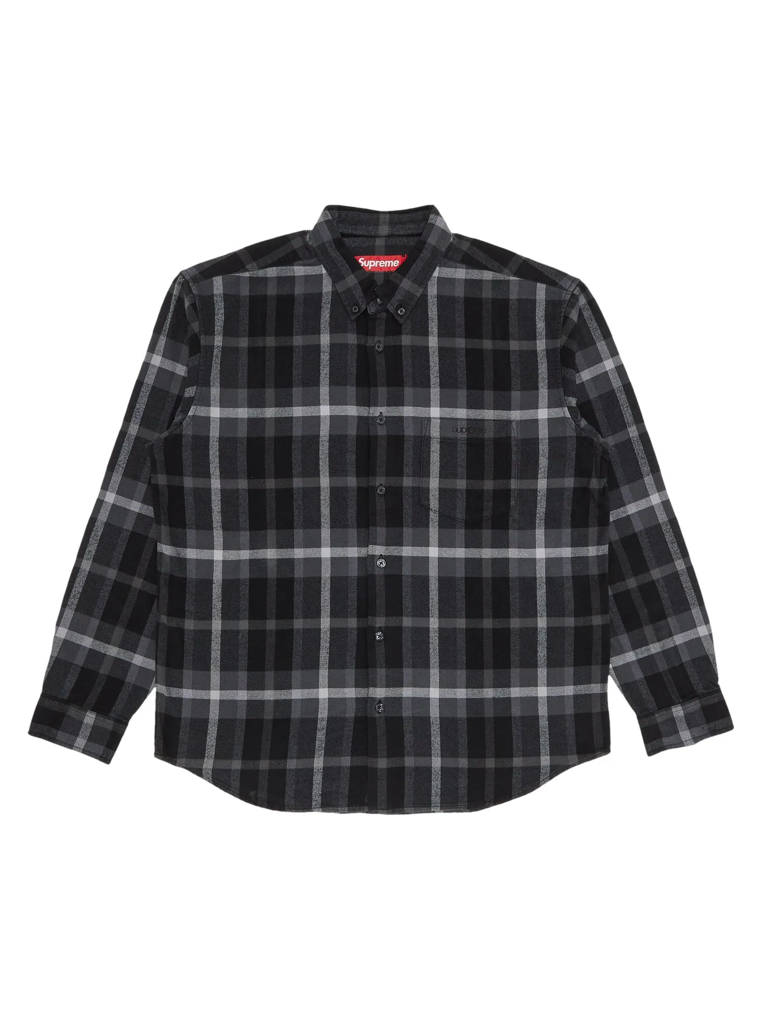 Фланелевая рубашка в клетку Supreme — изображение 1 из 3, черный
