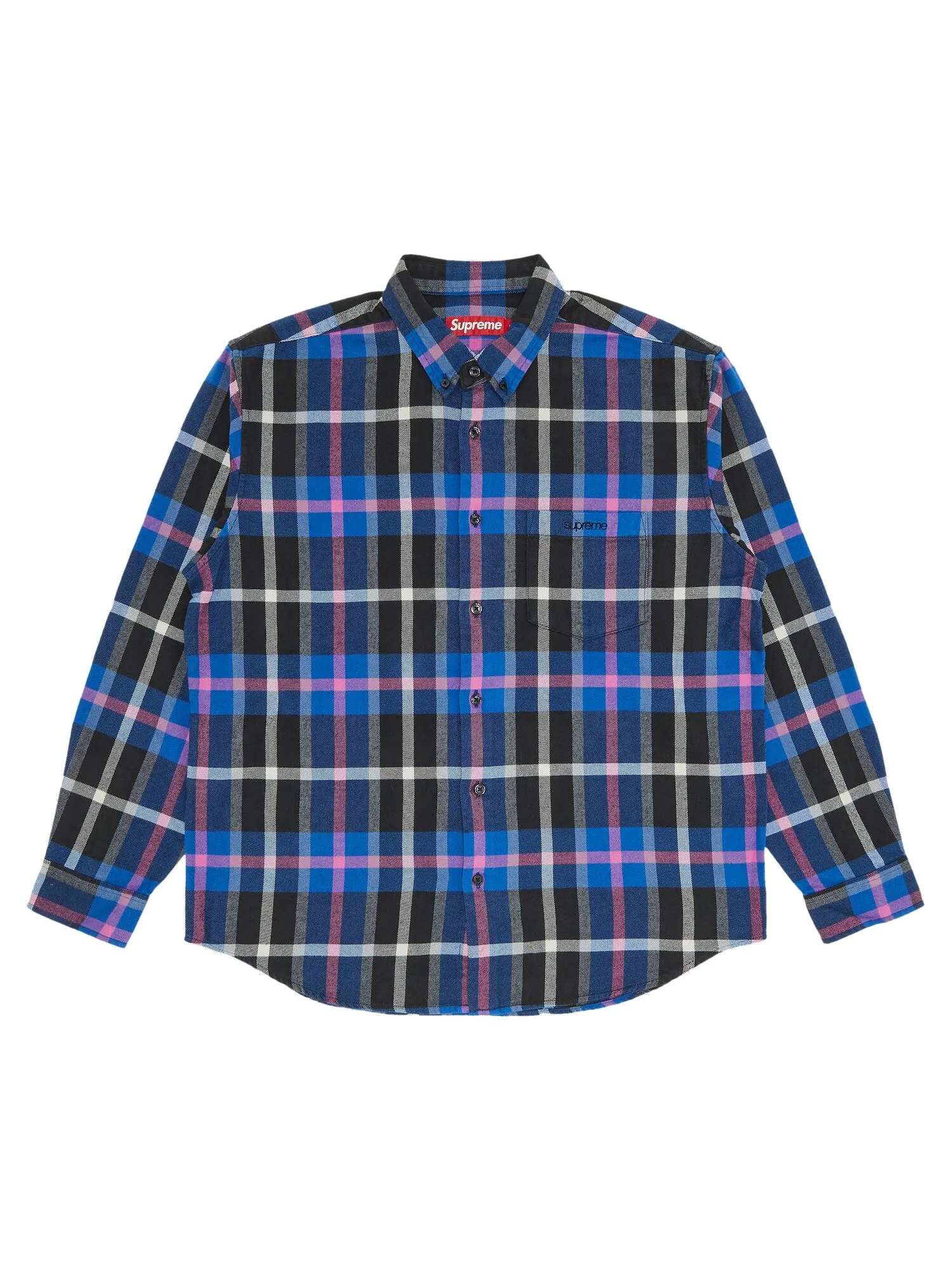 Фланелевая рубашка в клетку Supreme — изображение 1 из 3, синий