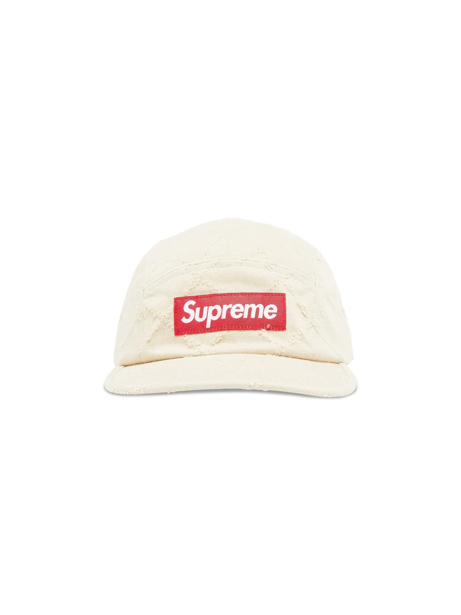 Джинсовая кепка Supreme с перфорацией — изображение 1 из 4, бежевый