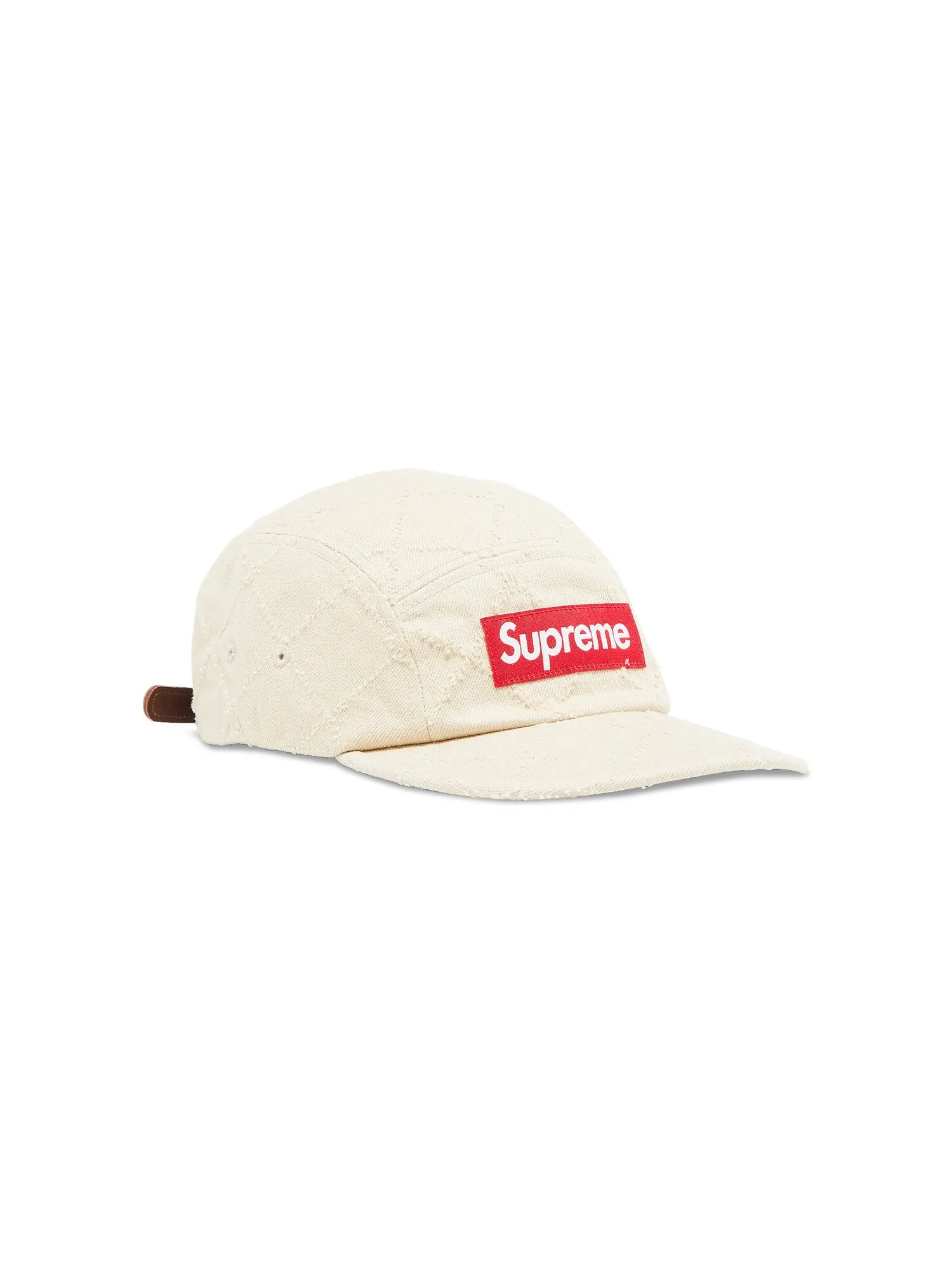 Джинсовая кепка Supreme с перфорацией — изображение 2 из 4, бежевый