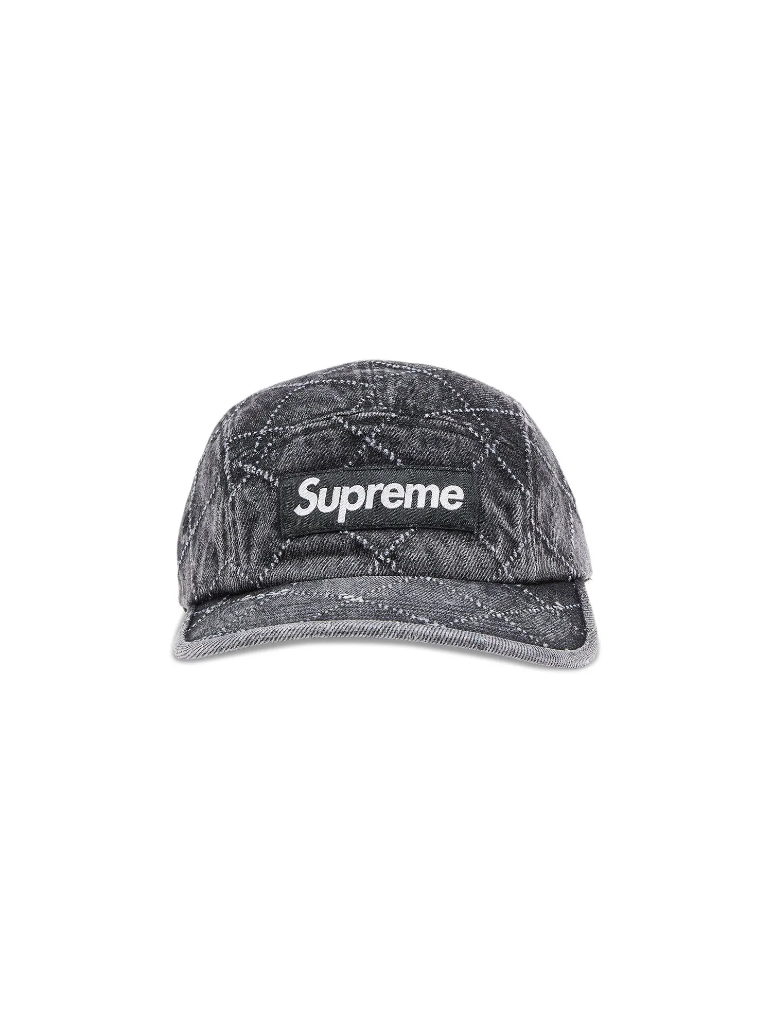 Джинсовая кепка Supreme с перфорацией — изображение 1 из 4, черный