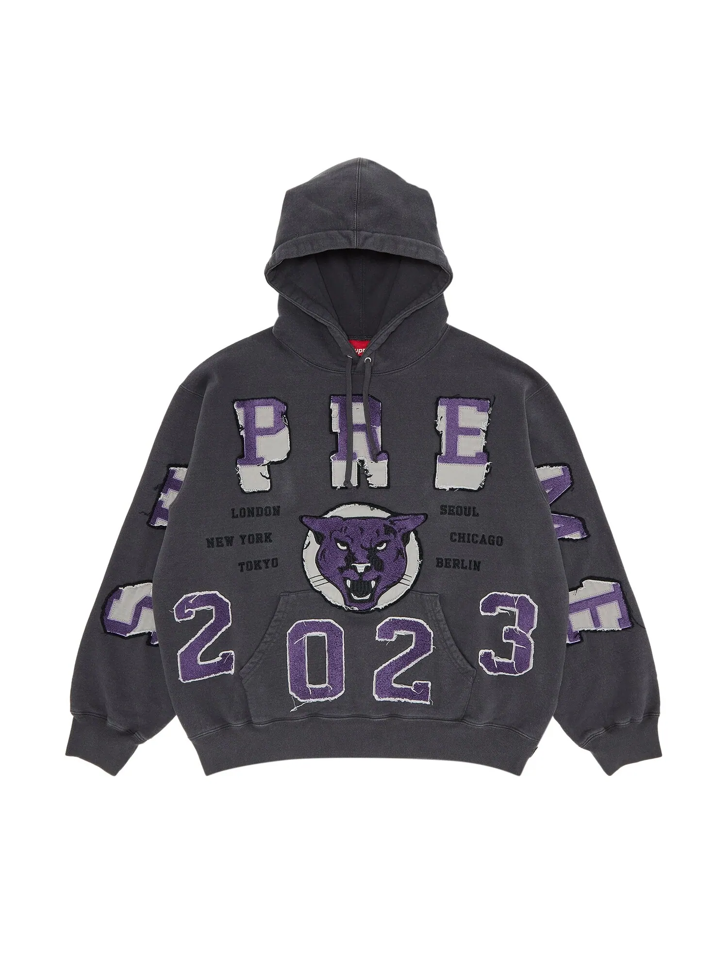 Толстовка с капюшоном Supreme Washed Panther — изображение 1 из 2, черный