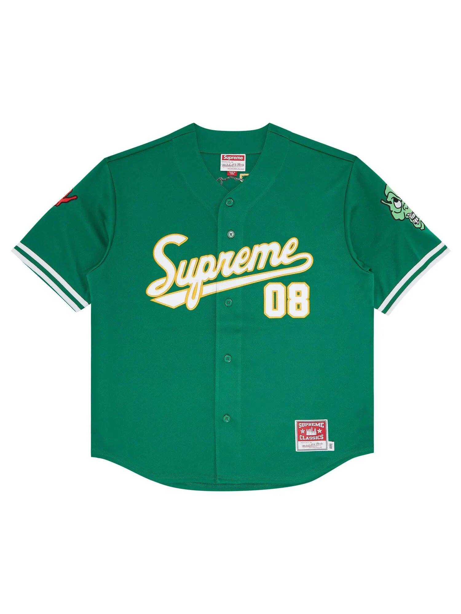Бейсбольная майка Supreme x Mitchell & Ness Downtown Hell — изображение 1 из 3, зеленый