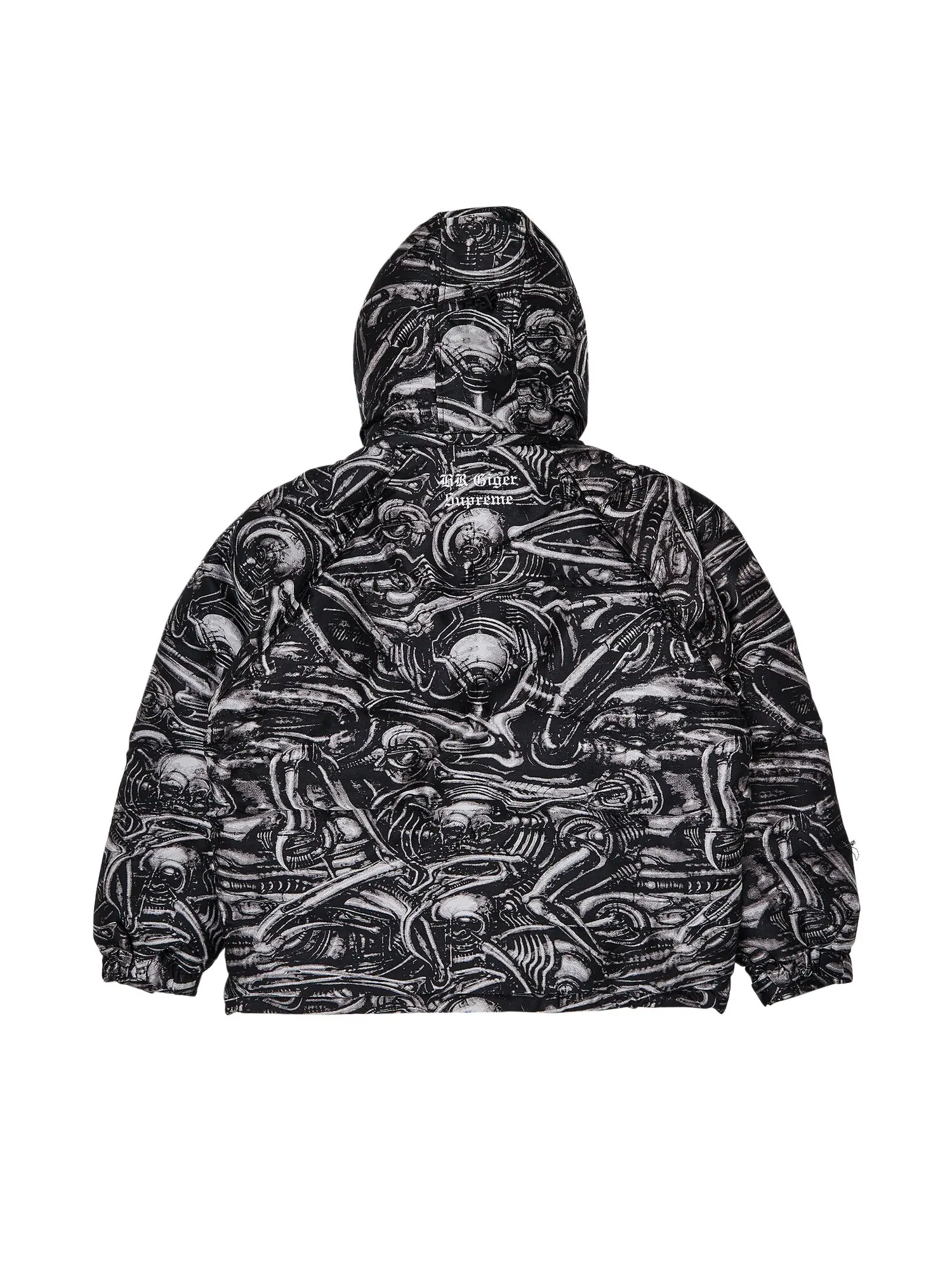 Жаккардовый пуховик Supreme HR Giger — изображение 2 из 3, черный