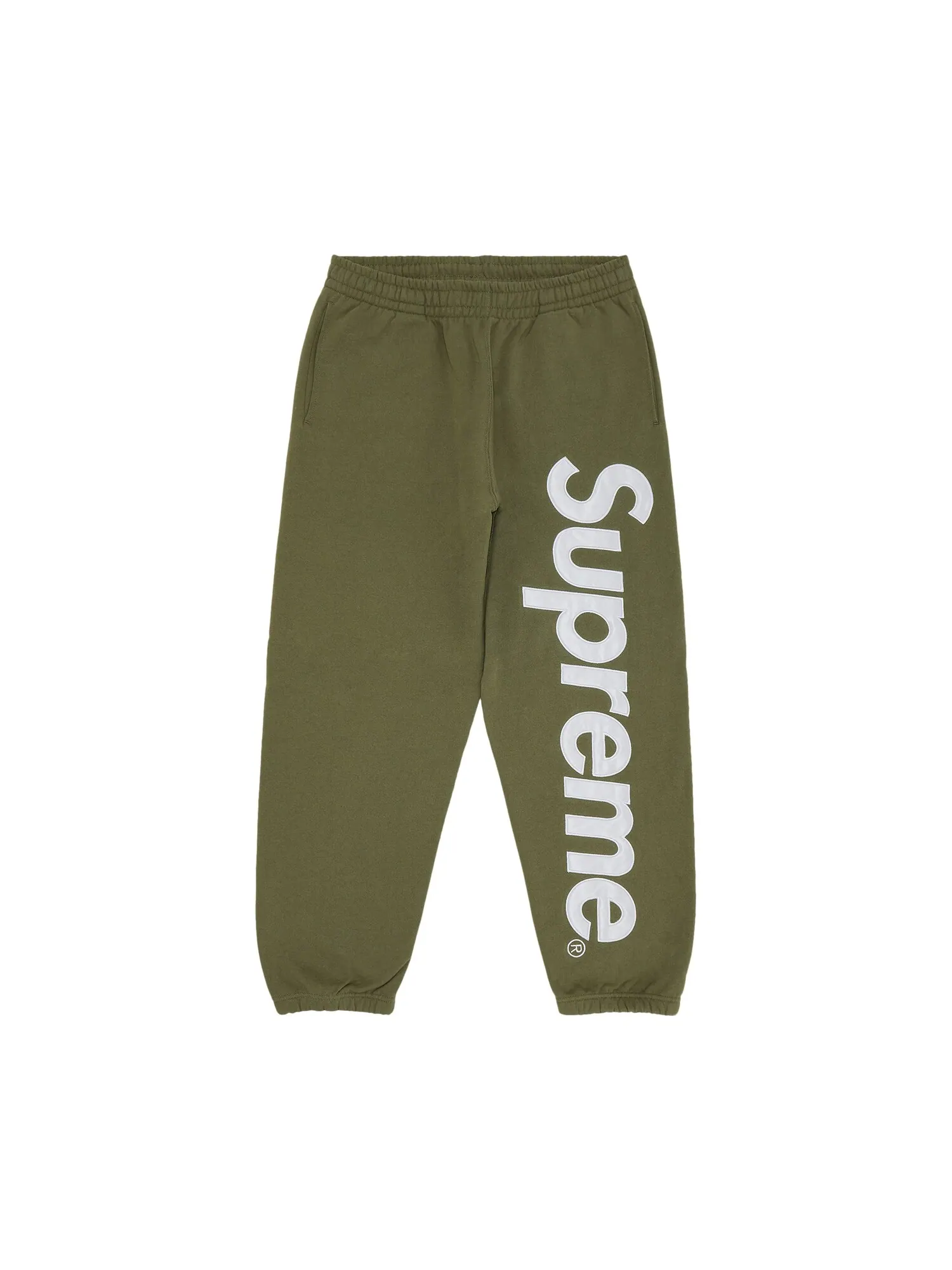 Спортивные штаны Supreme из атласа с аппликацией Светло-оливковый — изображение 1 из 3, светлый оливковый