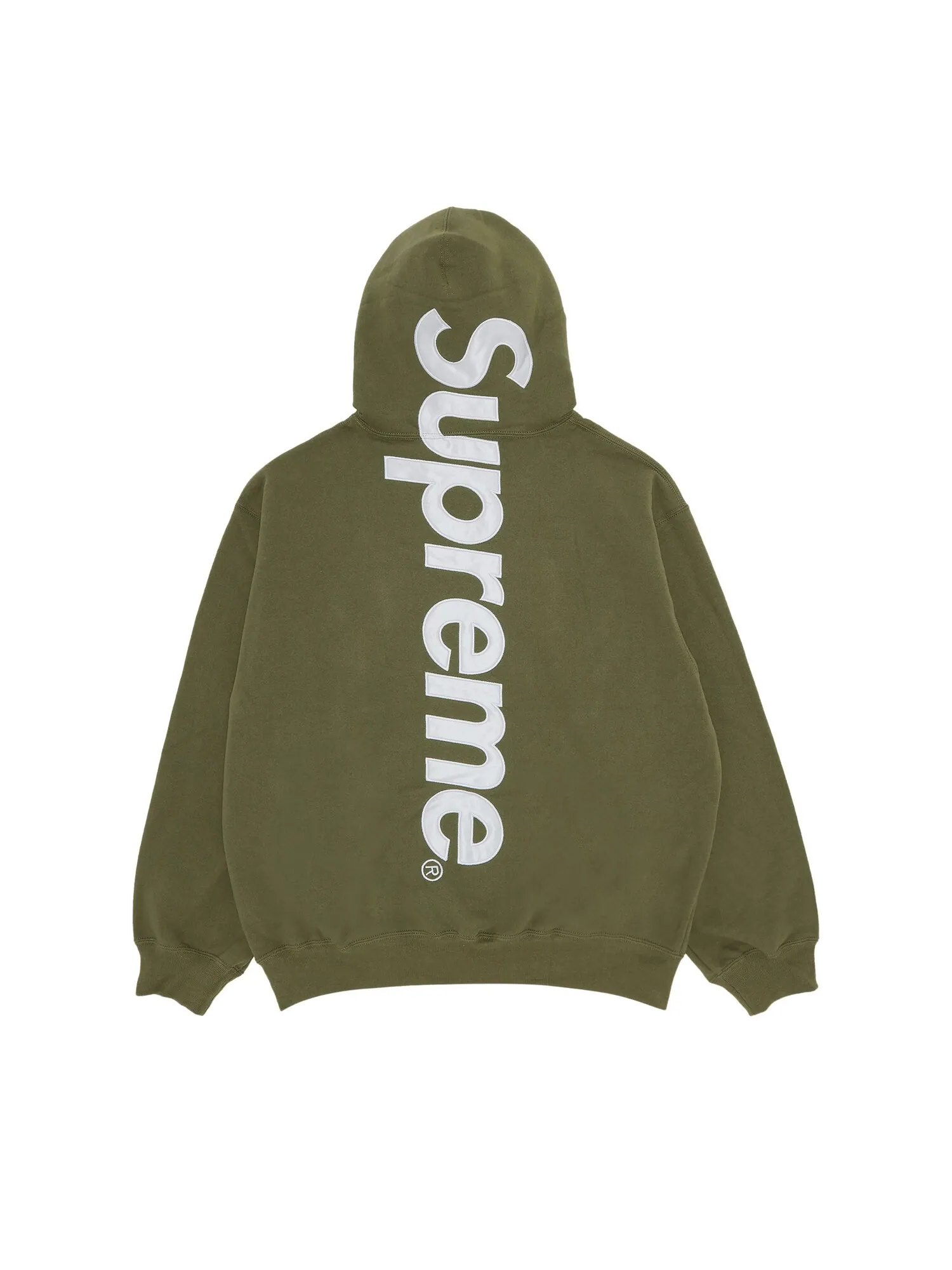 Толстовка с капюшоном Supreme из атласной аппликации Светло-оливковый — изображение 2 из 3, светлый оливковый