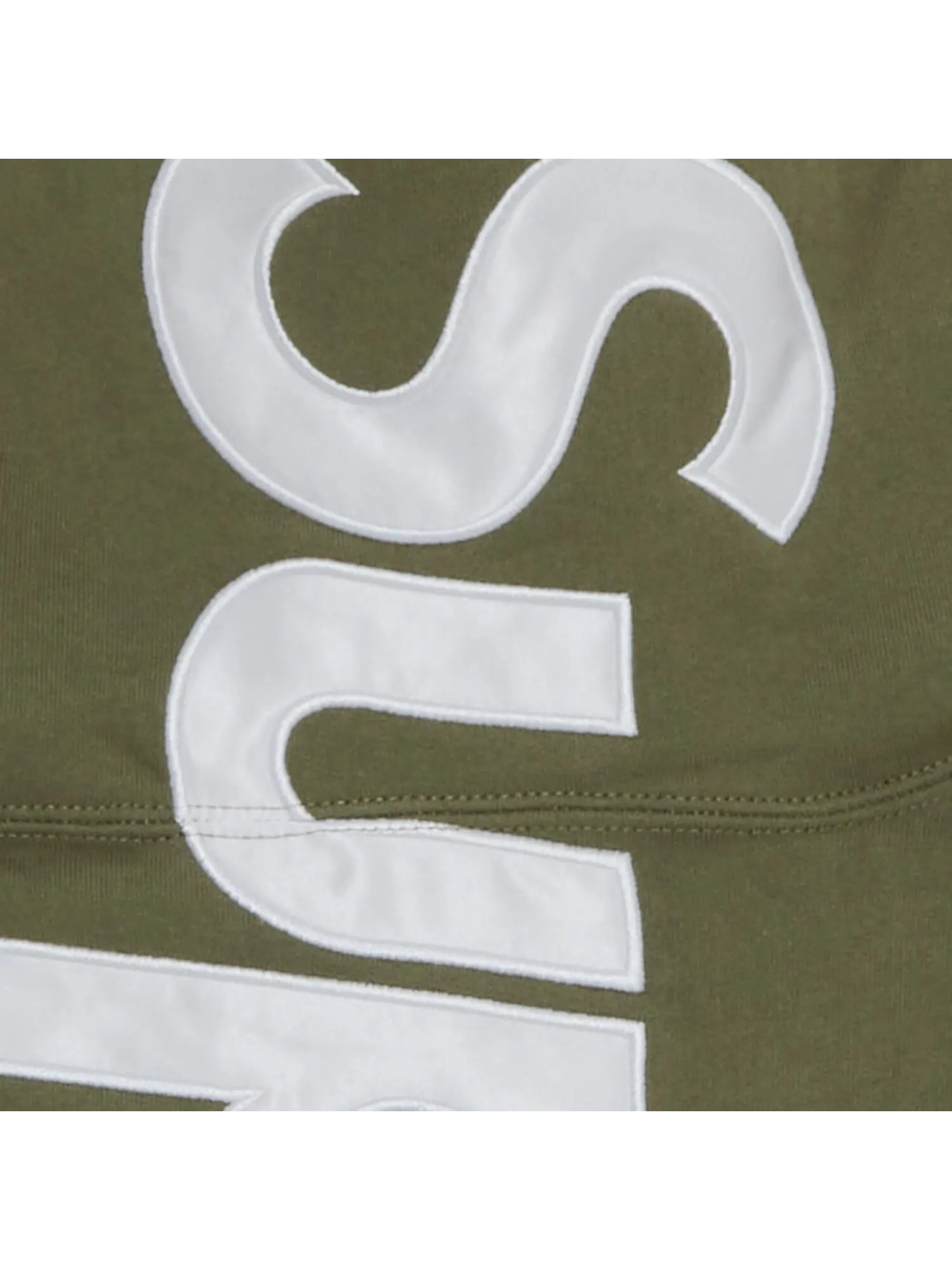 Толстовка с капюшоном Supreme из атласной аппликации Светло-оливковый — изображение 3 из 3, светлый оливковый