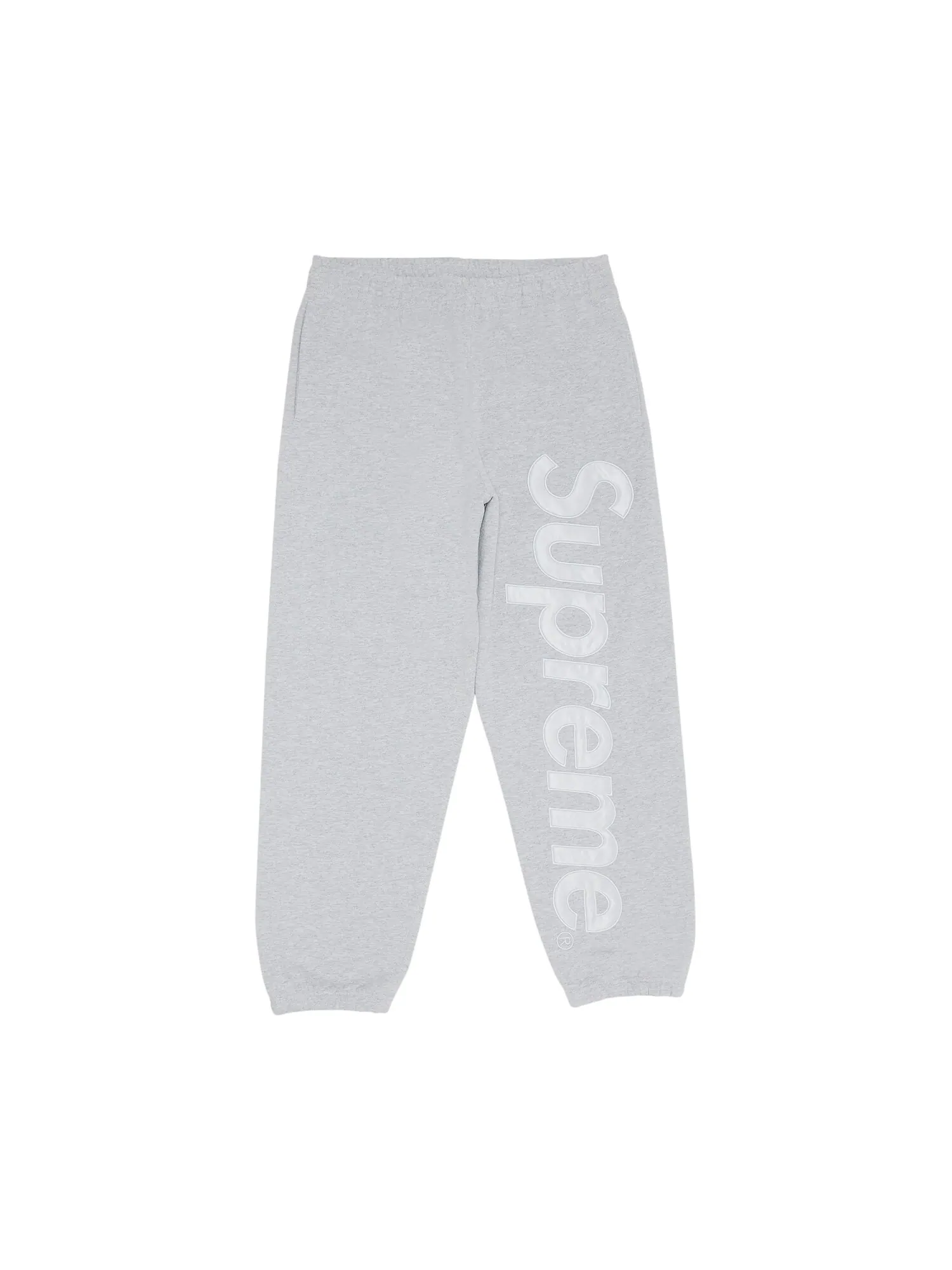 Спортивные штаны Supreme из атласа с аппликацией — изображение 1 из 3, серый