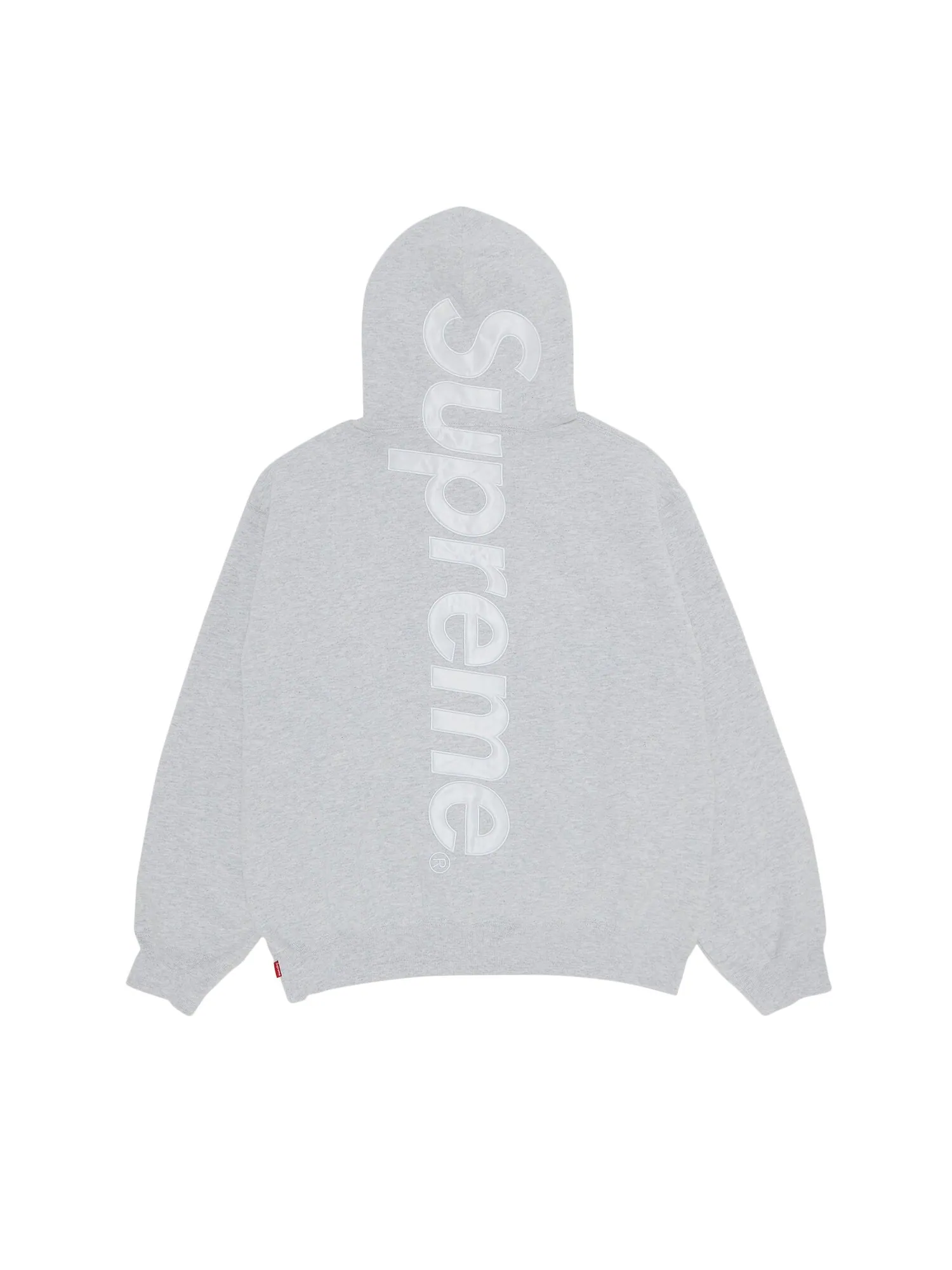 Толстовка с капюшоном Supreme из атласной аппликации — изображение 2 из 3, серый