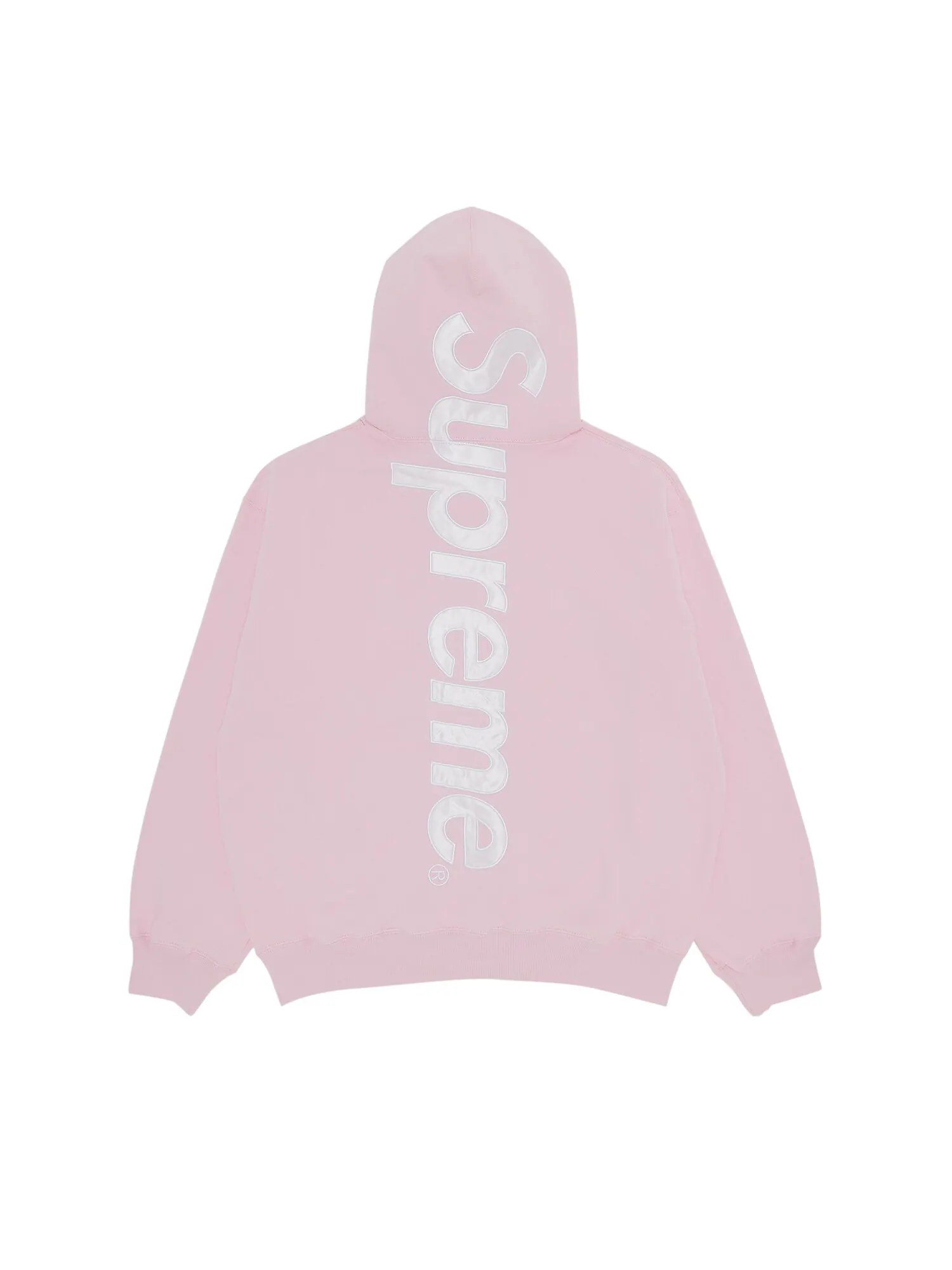 Толстовка с капюшоном Supreme из атласной аппликации — изображение 2 из 3, светлый розовый