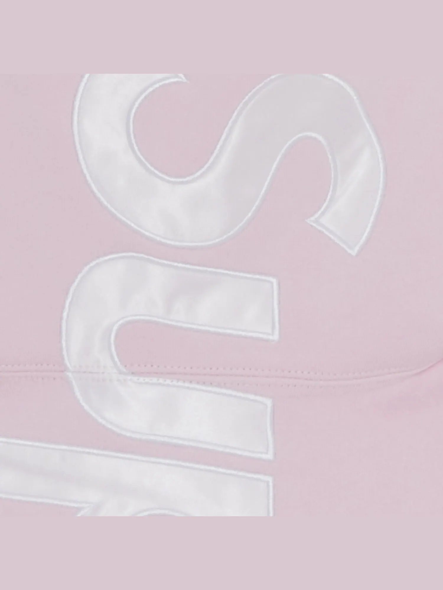 Толстовка с капюшоном Supreme из атласной аппликации — изображение 3 из 3, светлый розовый