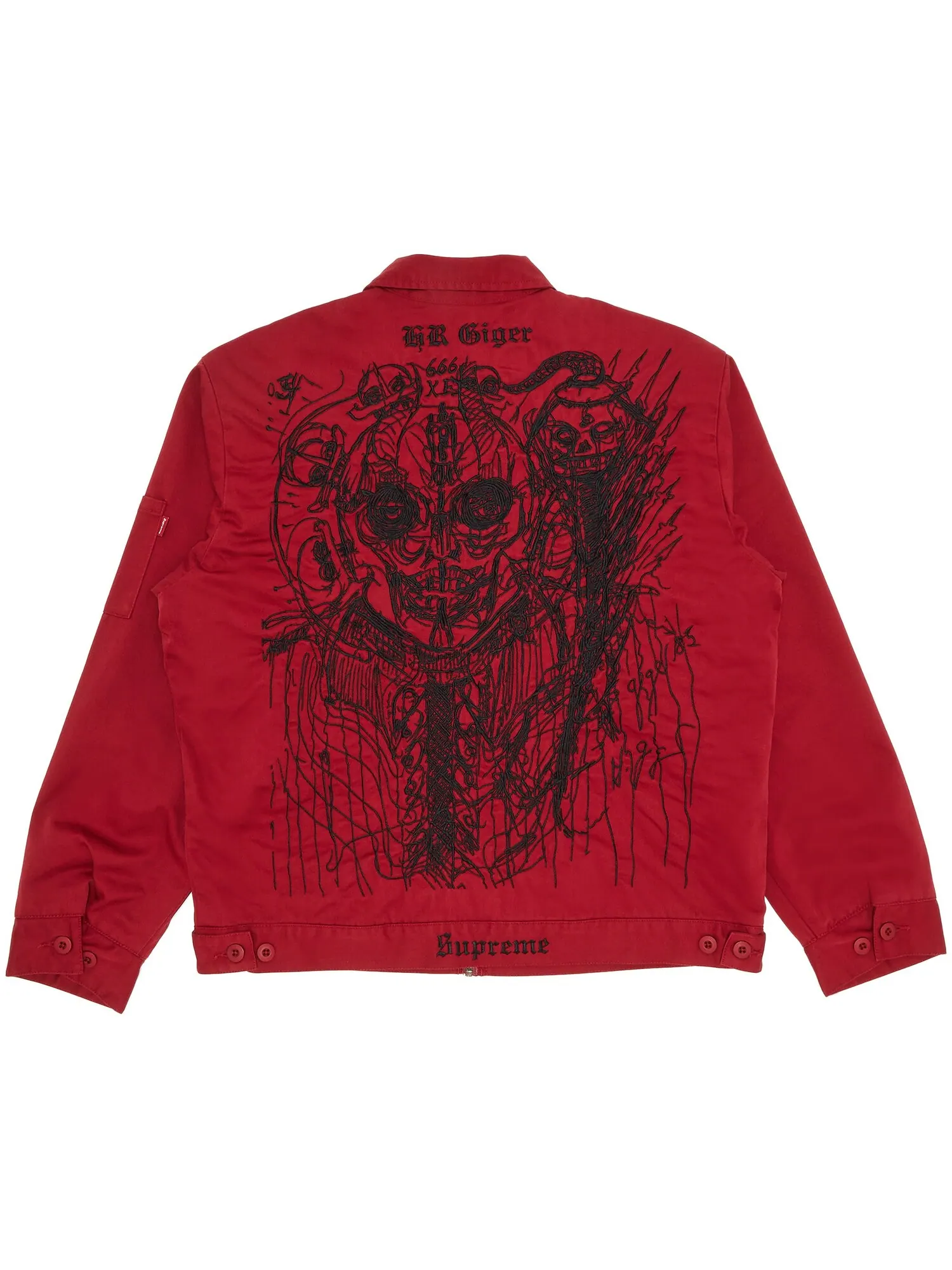 Рабочая куртка с вышивкой Supreme HR Giger — изображение 2 из 3, красный