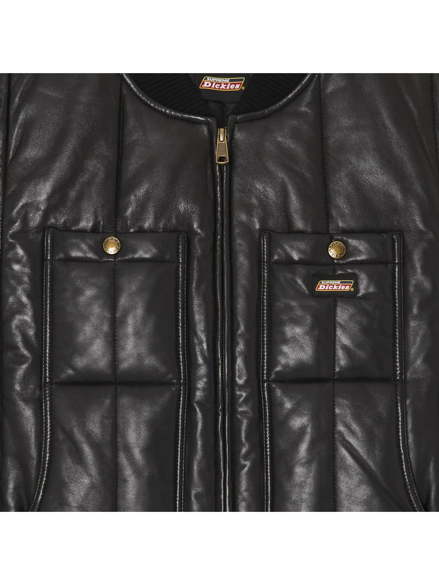 Кожаный рабочий жилет Supreme x Dickies — изображение 3 из 3, черный