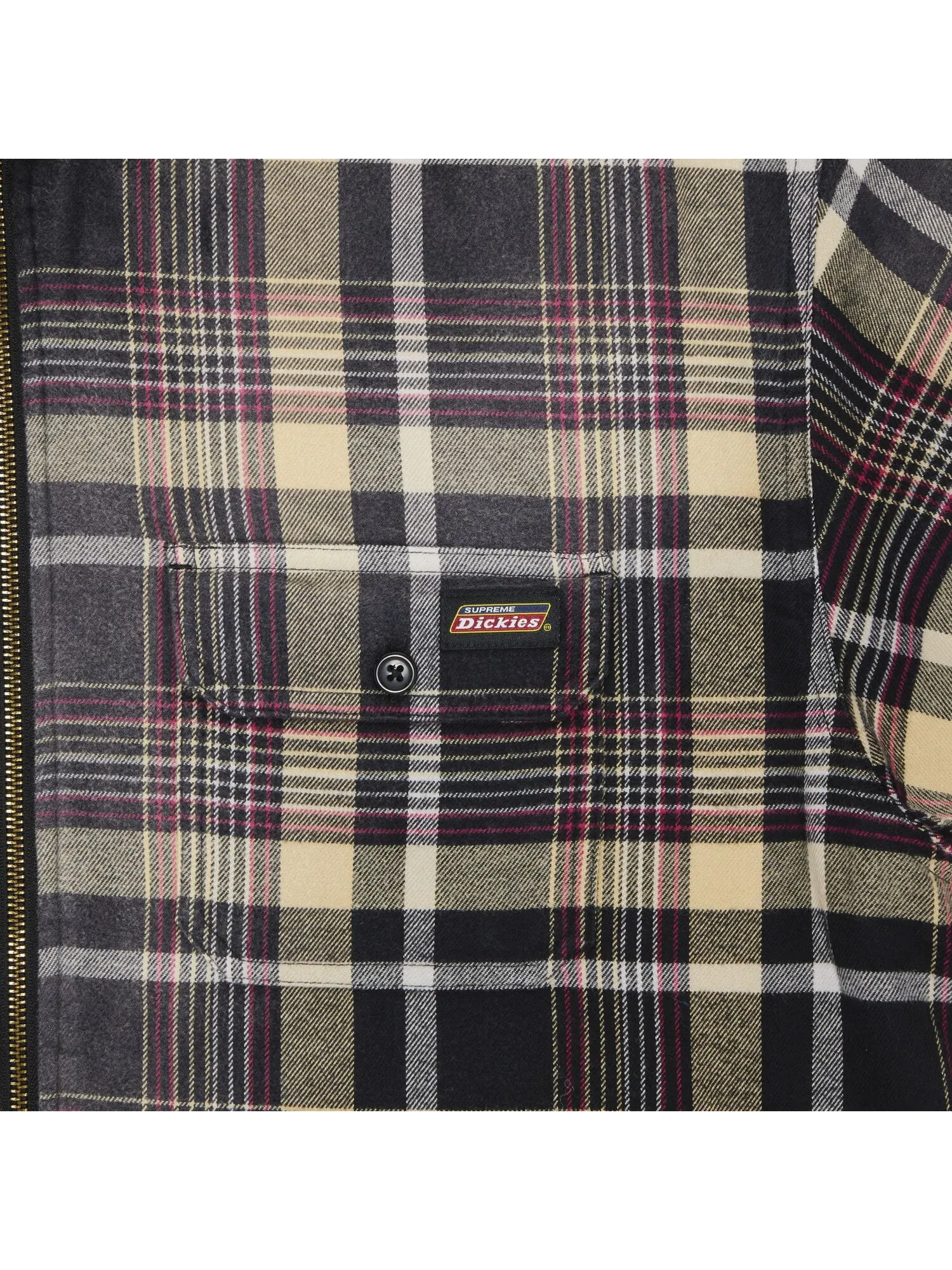 Рубашка на молнии в клетку с капюшоном Supreme x Dickies — изображение 3 из 3, черный