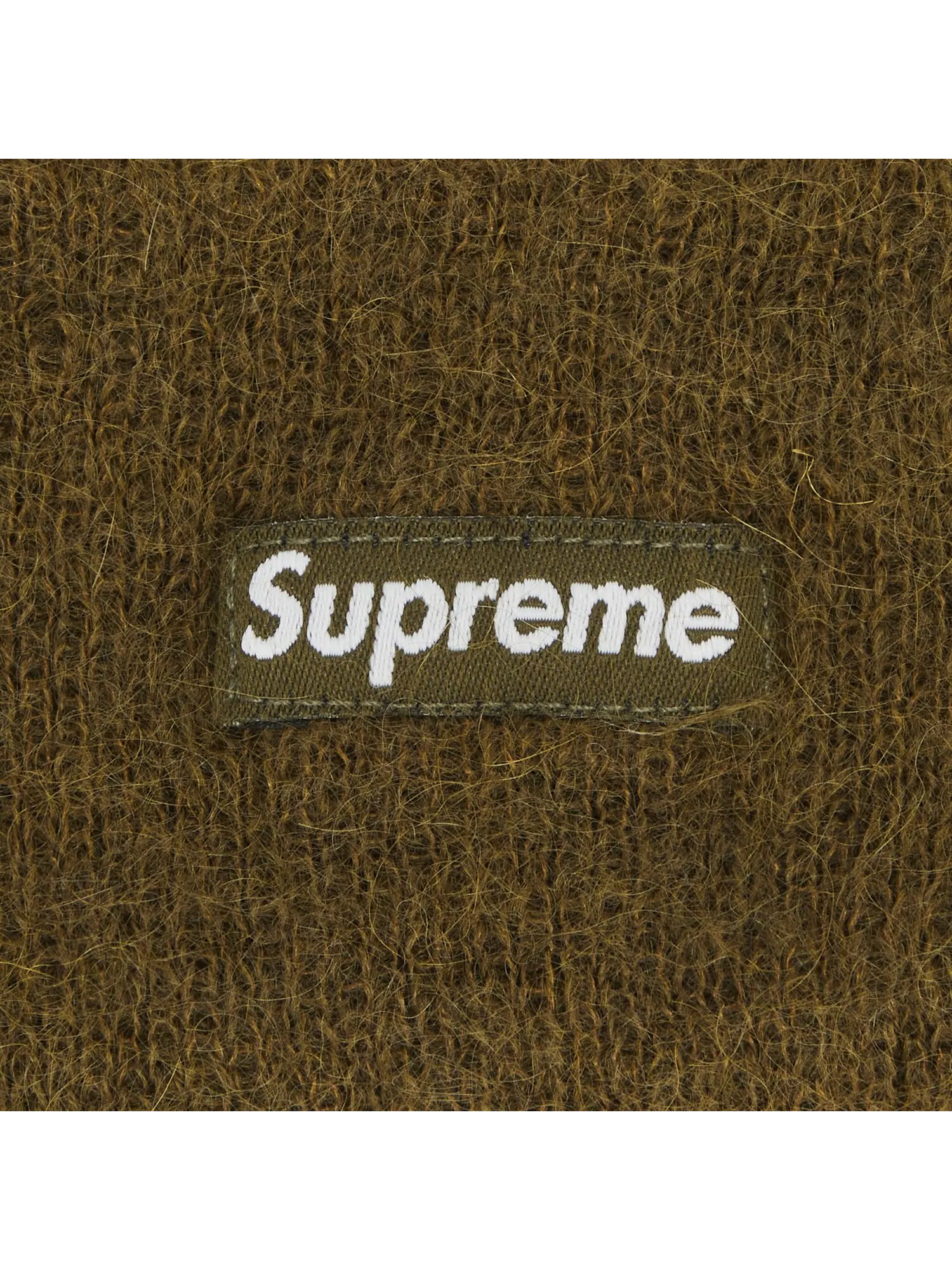 Шапка-бини Supreme из мохера Темный хаки — изображение 3 из 3
