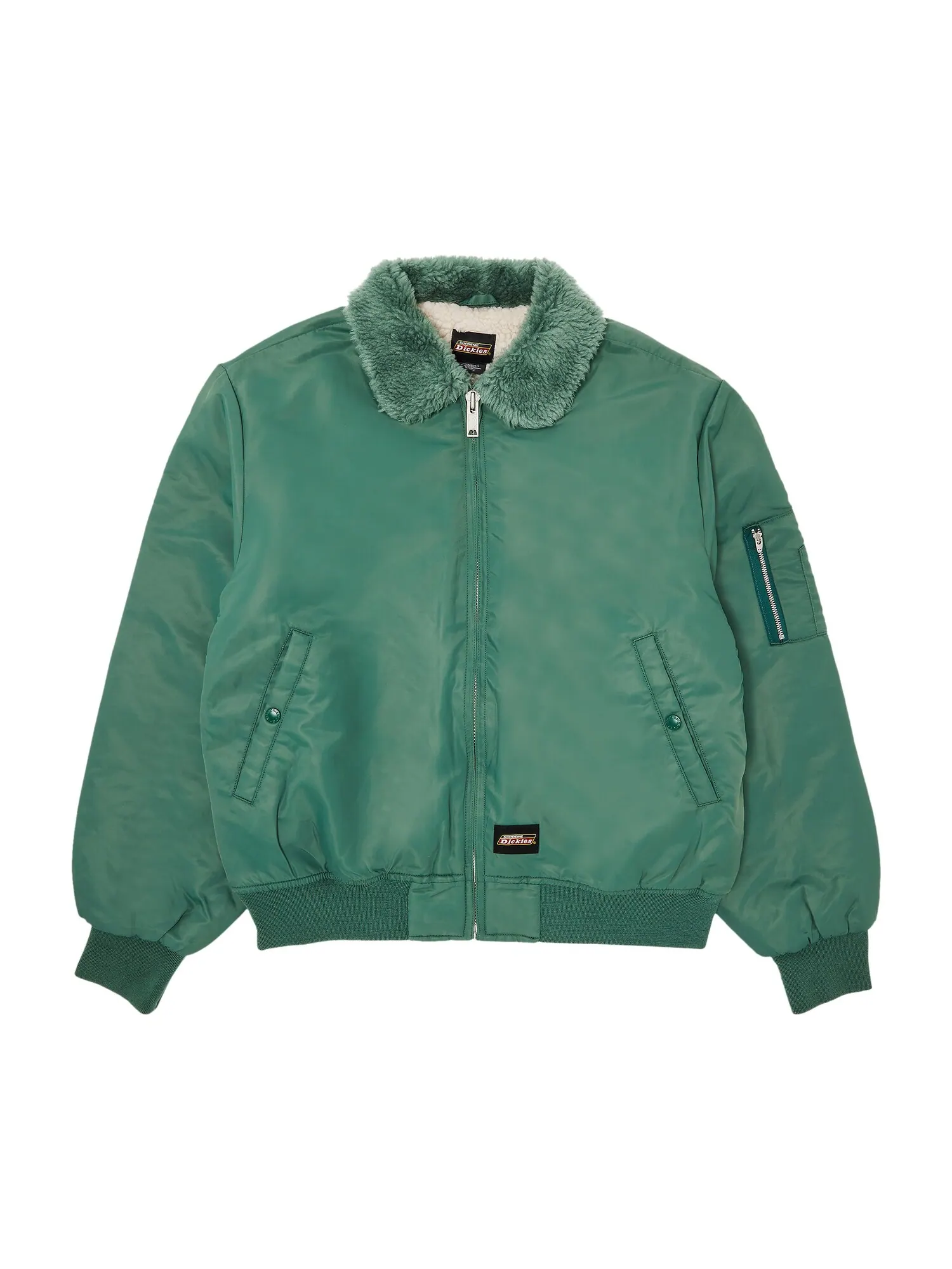 Куртка-бомбер с меховым воротником Supreme x Dickies — изображение 1 из 3, зеленый