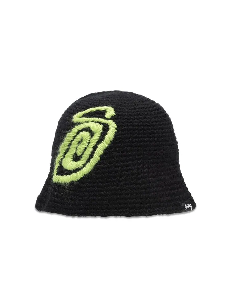 Панама Stussy Swirly S Knit Bucket Hat — изображение 1 из 2, черный