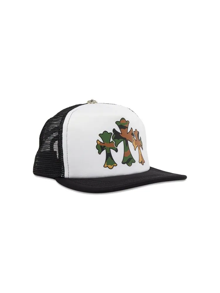 Бейсболка Chrome Hearts Triple Cross Trucker Hat — изображение 2 из 4, черный/белый