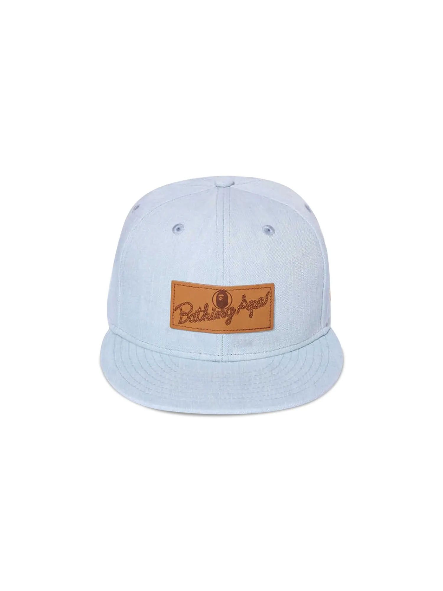 Кепка Snapback BAPE x New Era Leather Patch 9FIFTY Синий/Светлый индиго — изображение 1 из 2