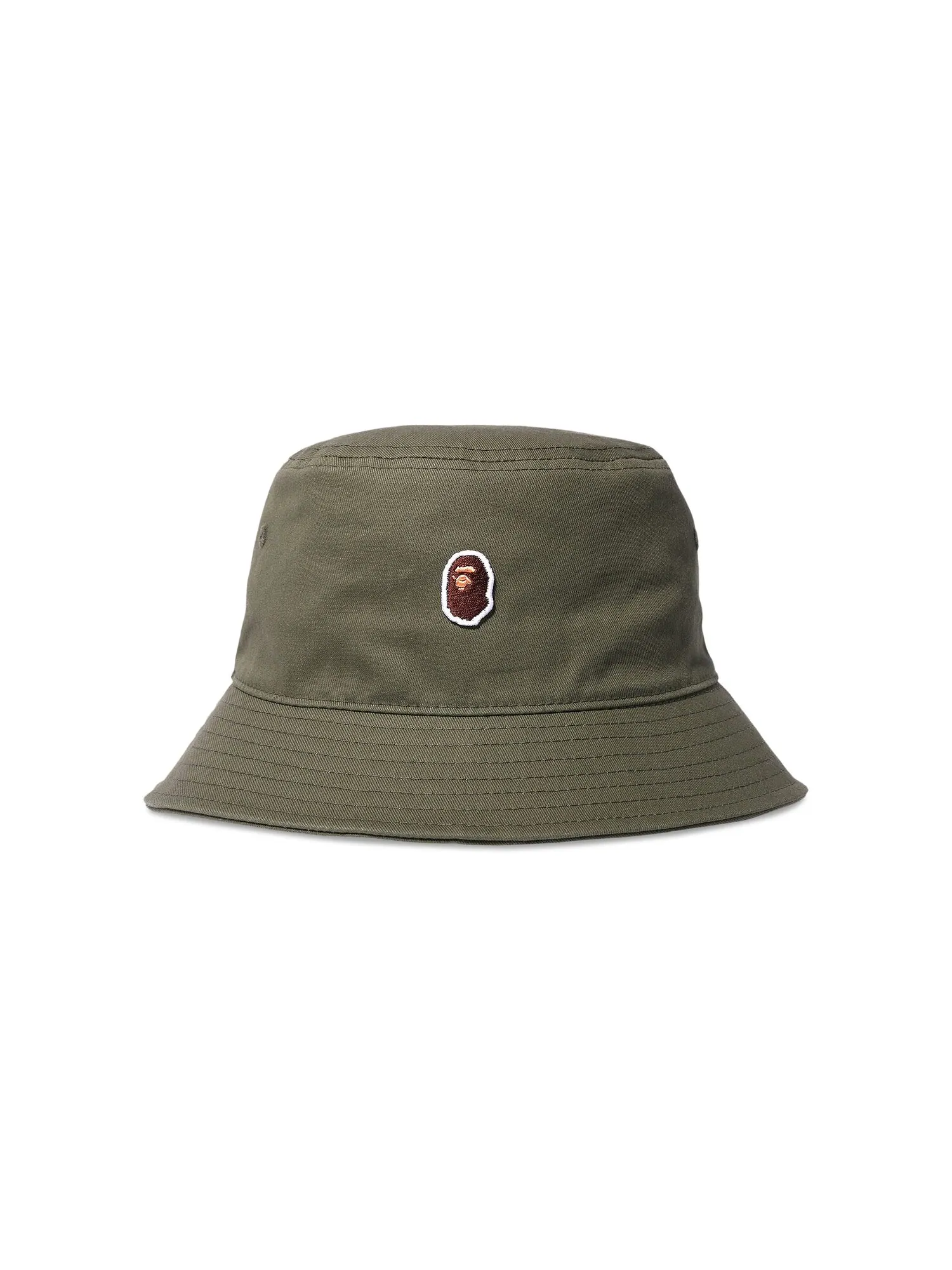 BAPE Панама с одной застежкой Ape Head, оливково-серая