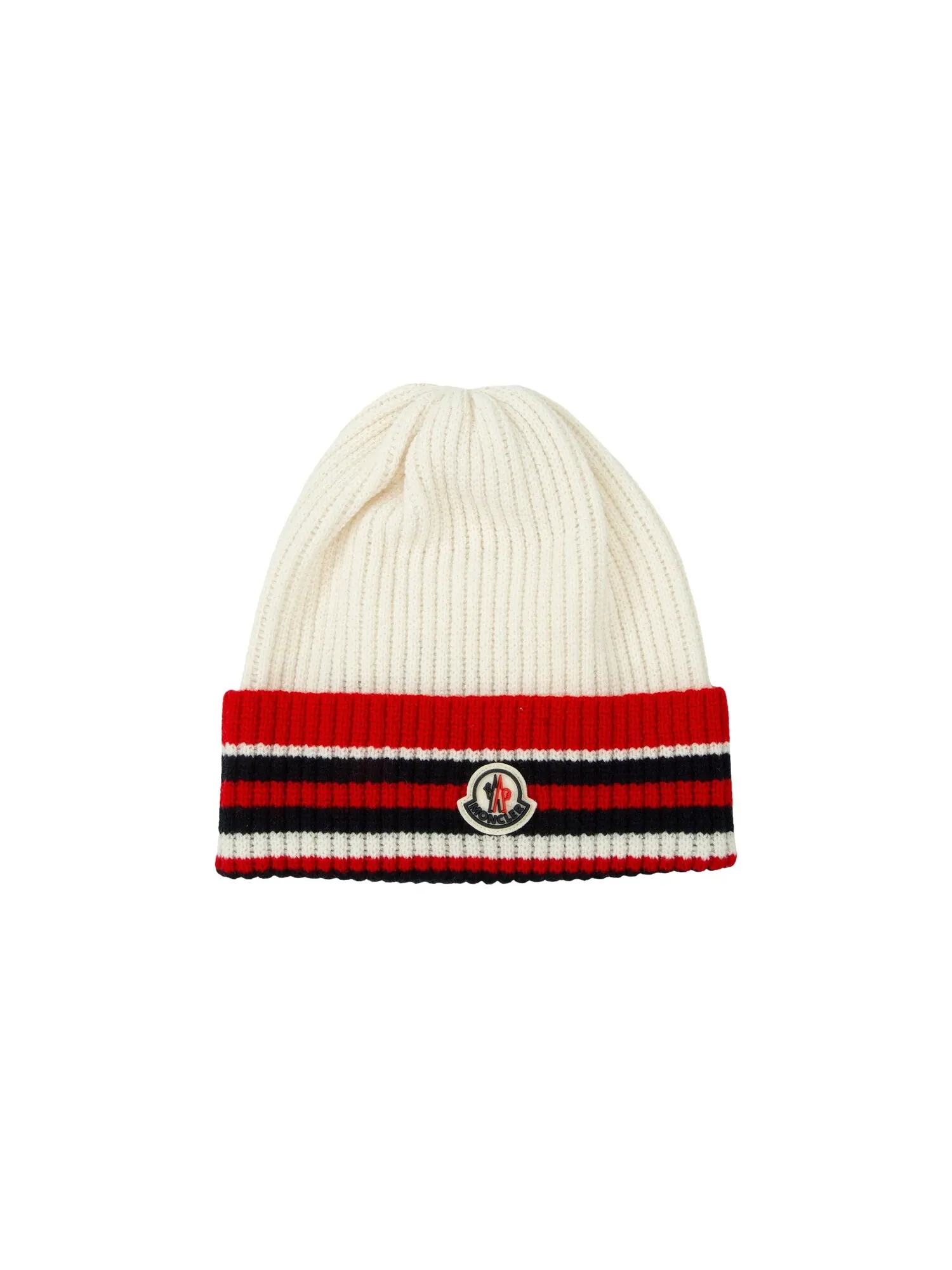 Кепка Moncler в полоску с логотипом Белый/красный/темно-синий — изображение 1 из 1