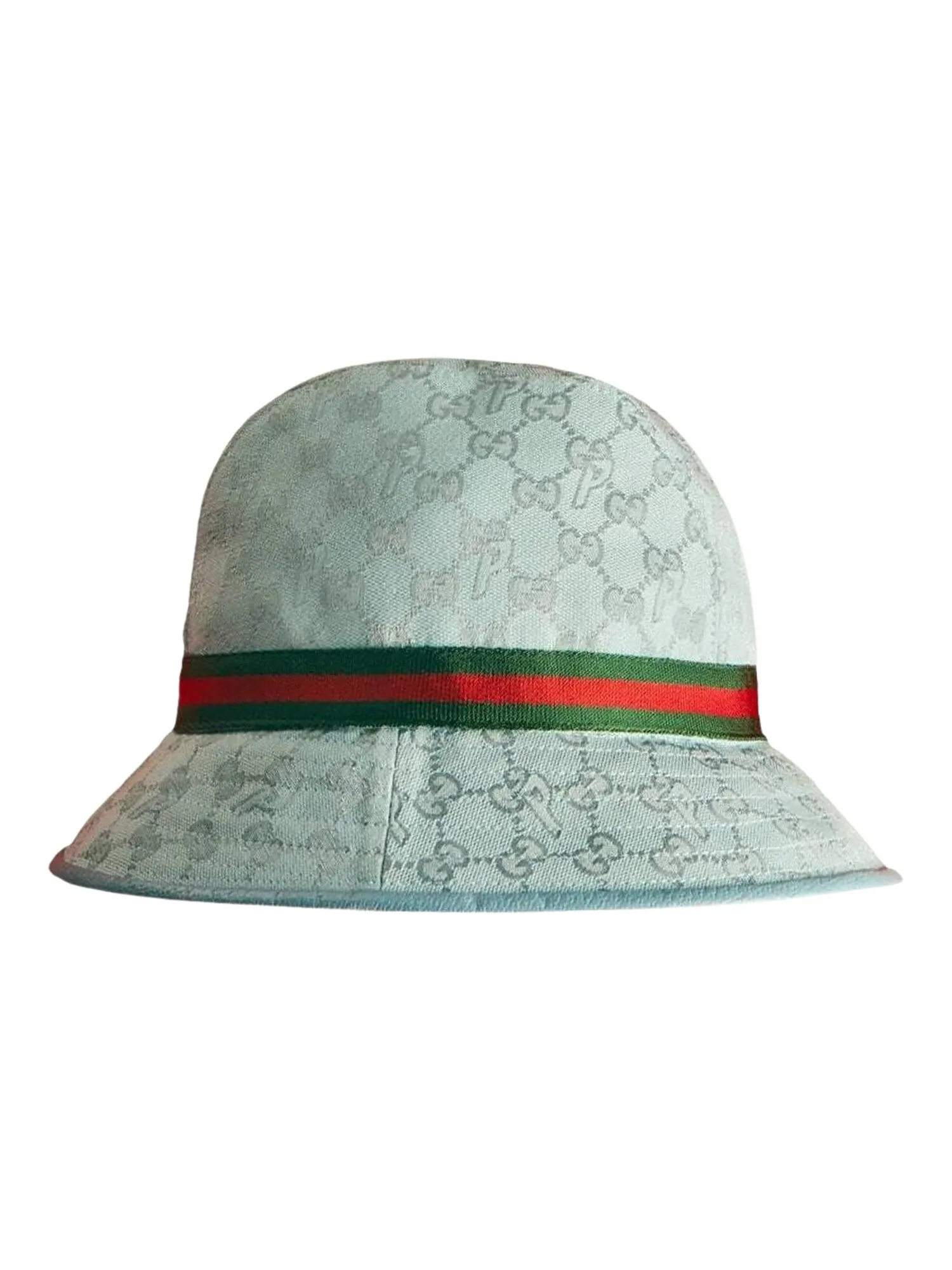 Холщовая шляпа Gucci x Palace GG-P с паутиной и логотипом Бледно-голубая