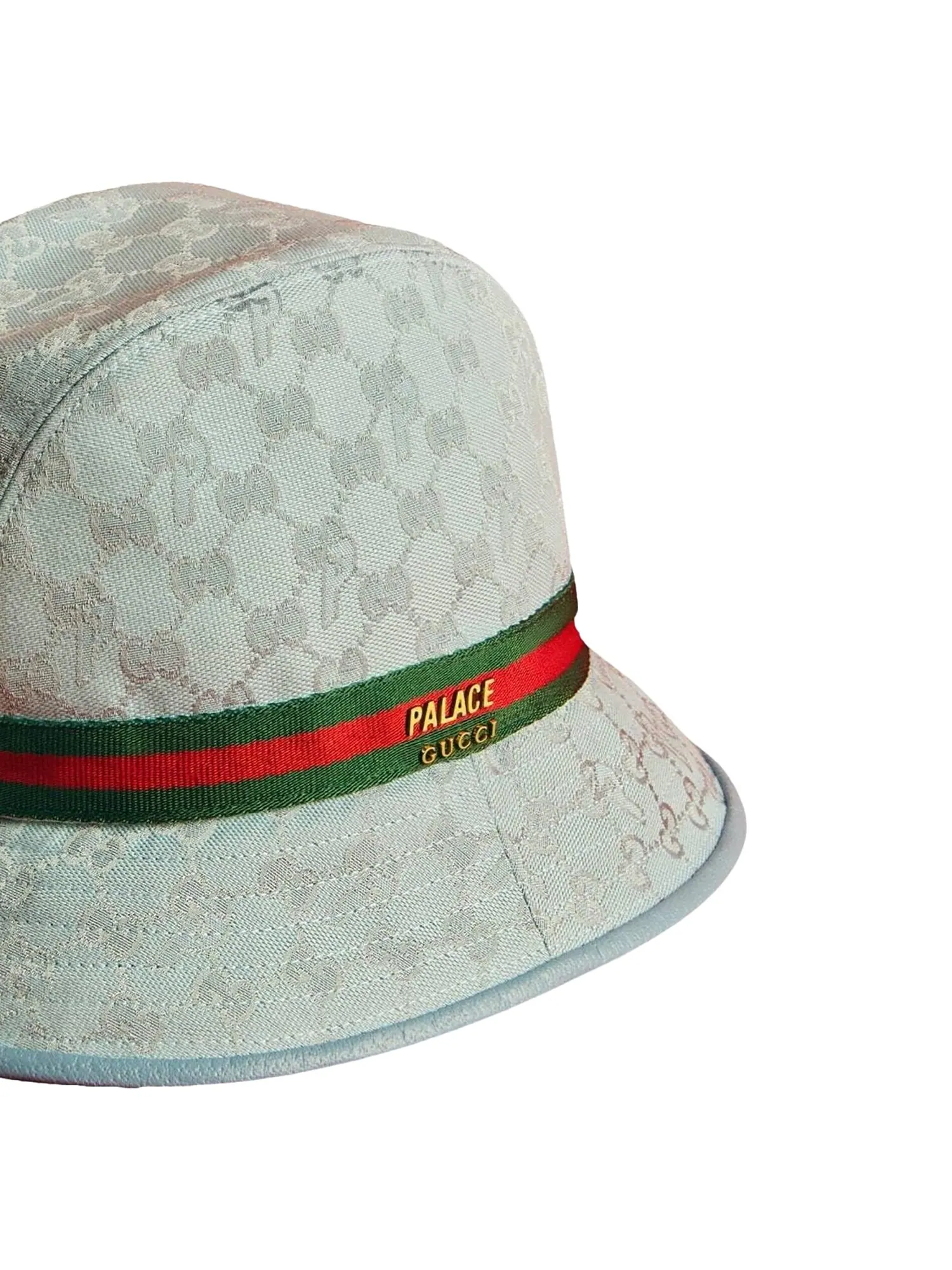 Холщовая шляпа Gucci x Palace GG-P с паутиной и логотипом Бледно-голубая — изображение 2 из 2, бледный синий