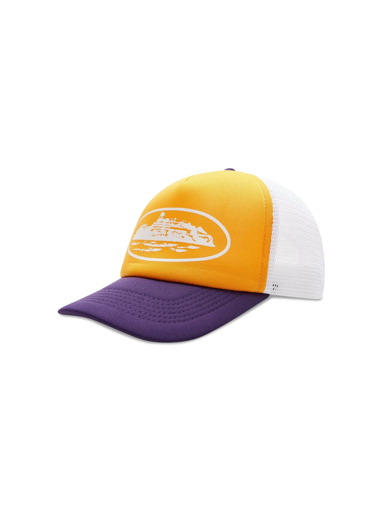 Кепка Corteiz Alcatraz Trucker Желтый/Фиолетовый — изображение 1 из 2