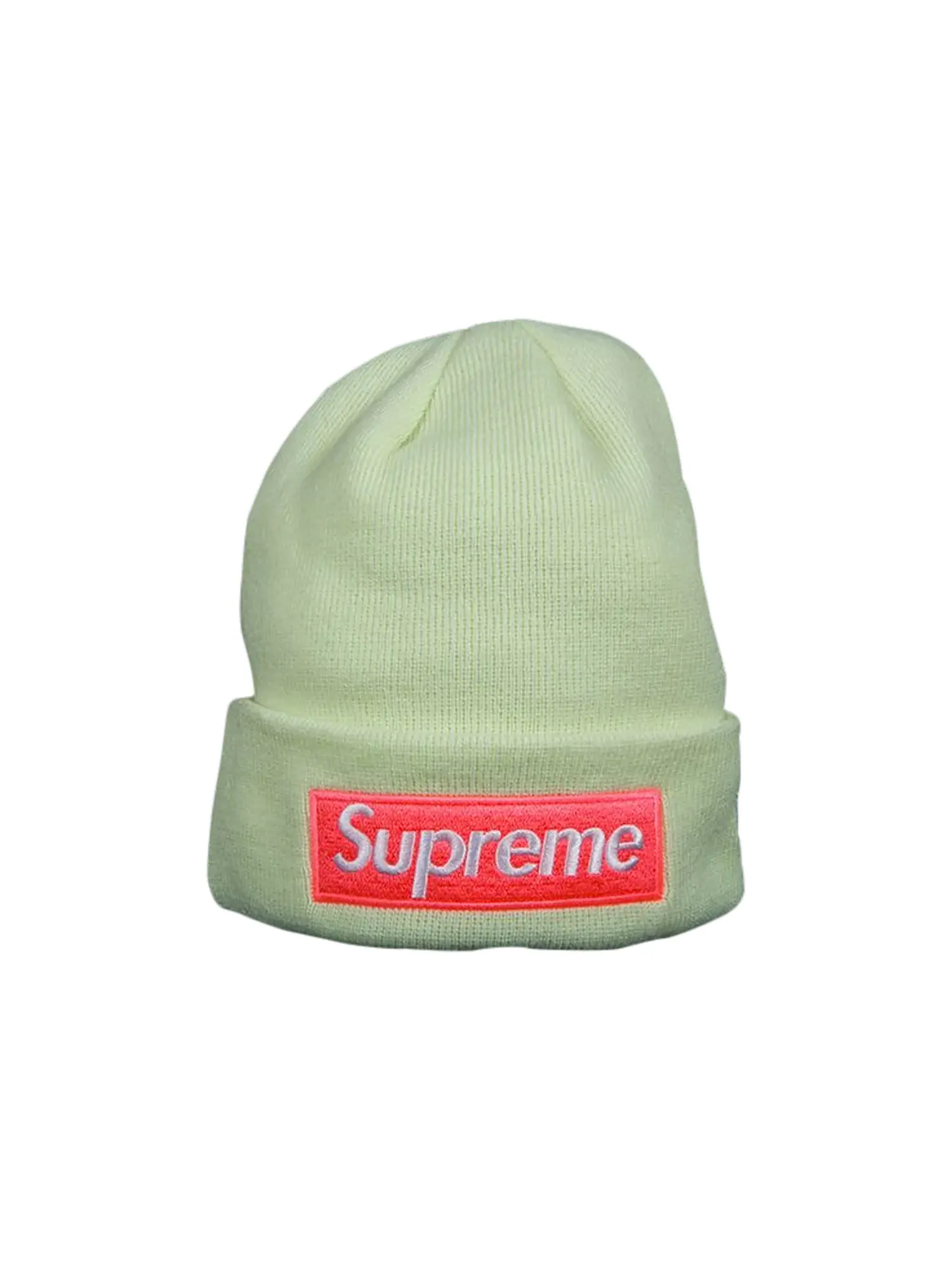 Шапка-бини Supreme New Era Box Logo, цвет Лайм — изображение 1 из 1