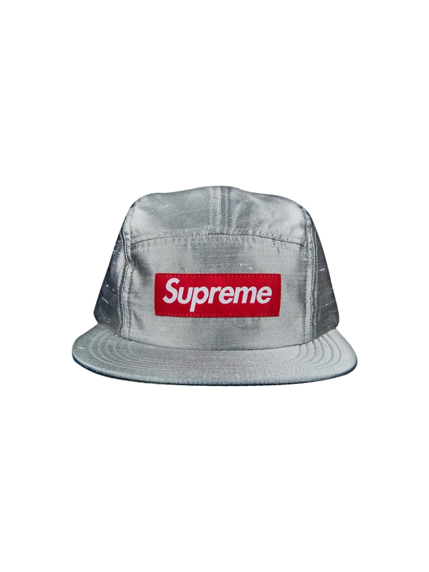Кепка Supreme из необработанного шелка, серебристая — изображение 1 из 1, серебряный