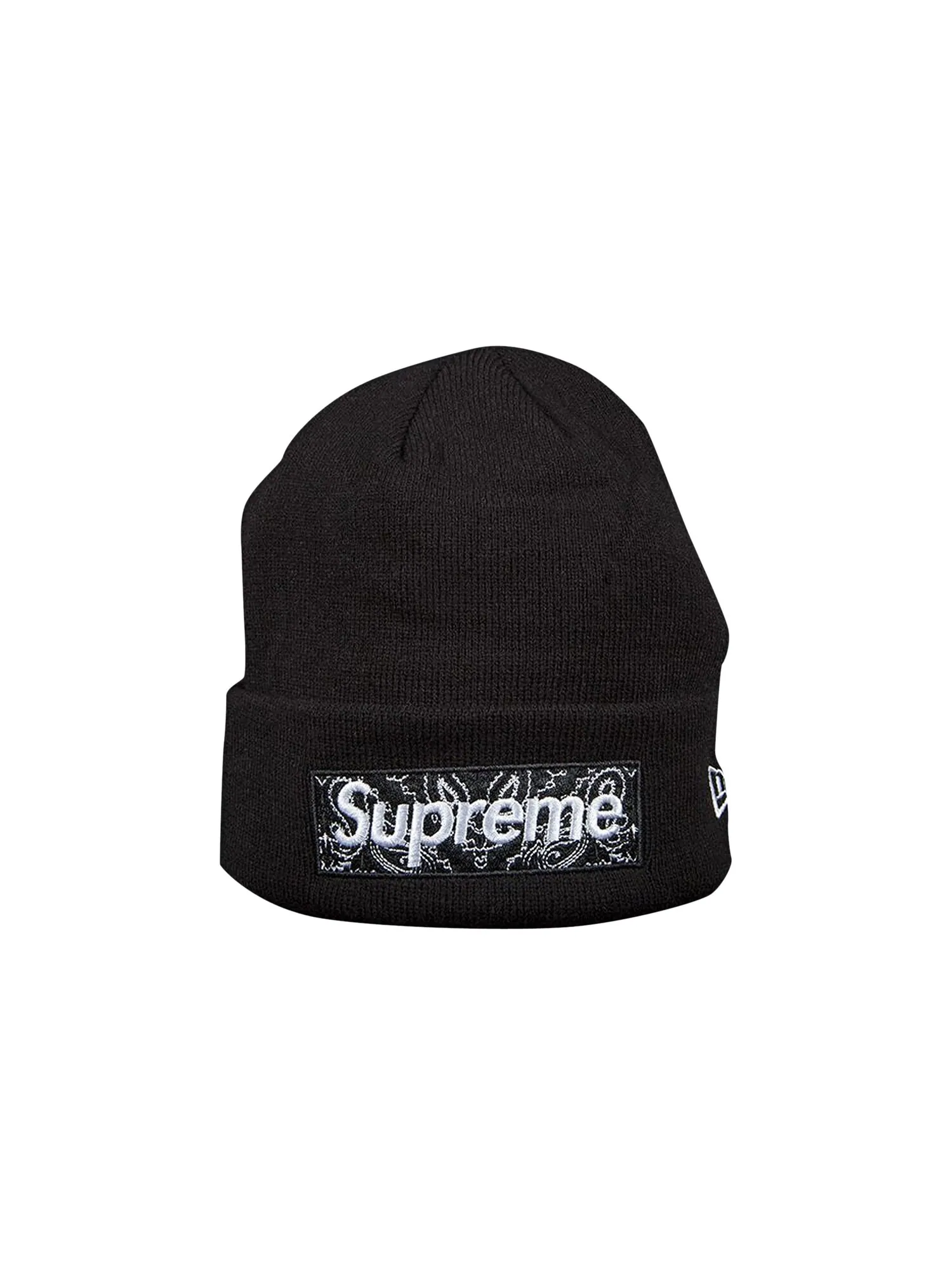Шапка-бини с логотипом Supreme x New Era Box — изображение 1 из 1, черный