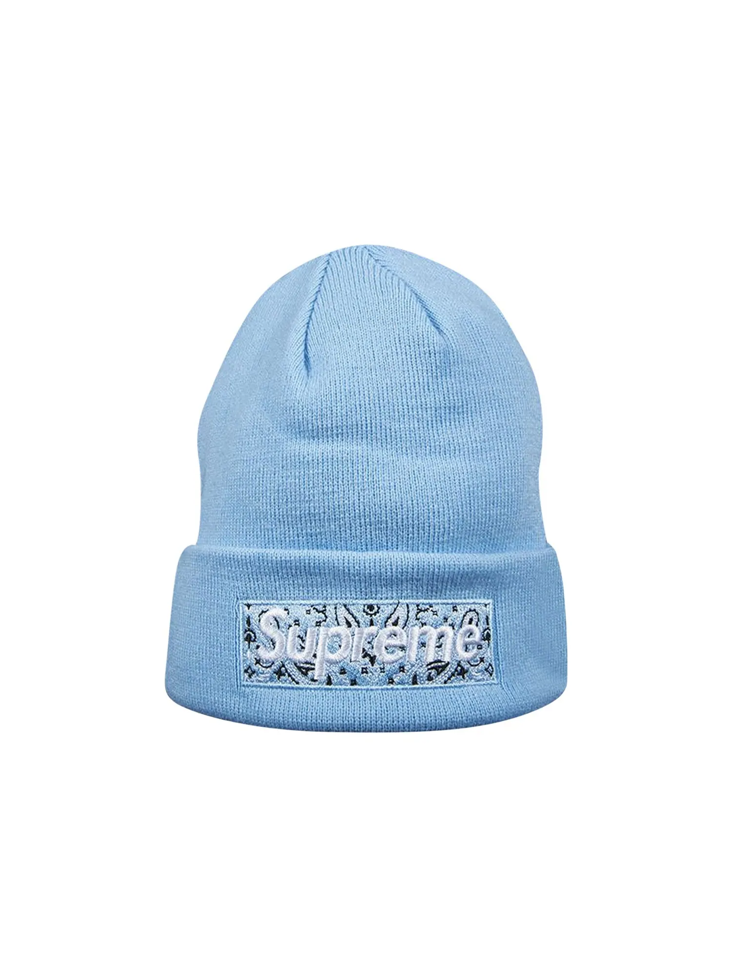 Шапка-бини Supreme x New Era Box Logo — изображение 1 из 1, светло-голубая