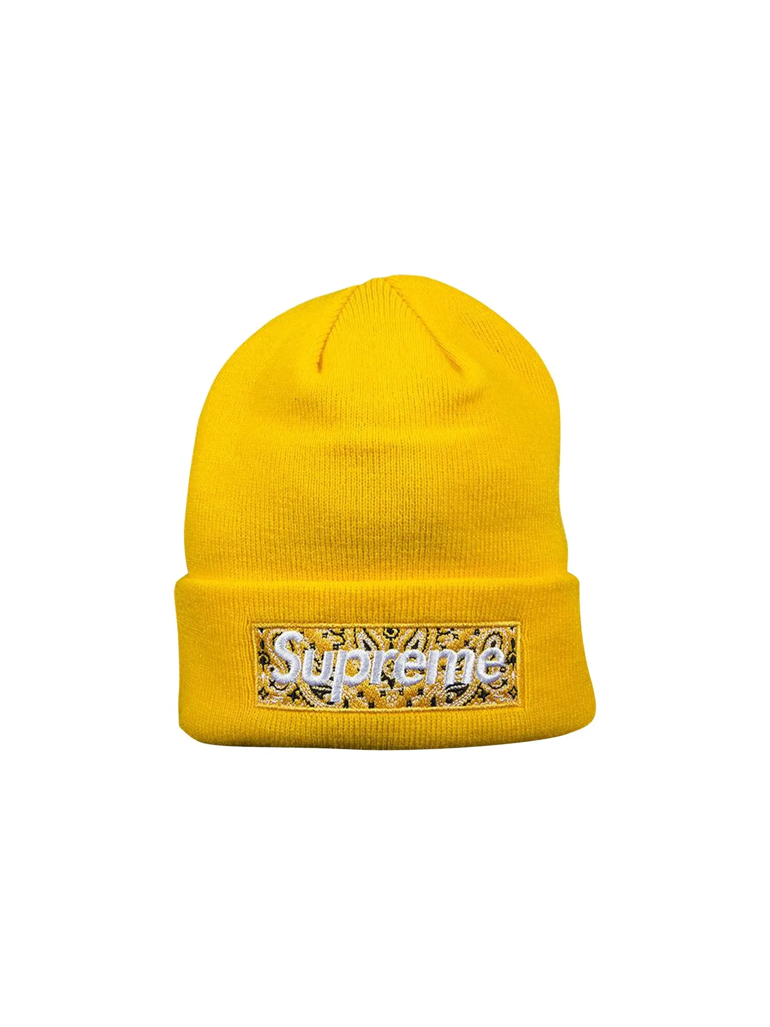 Шапка-бини с логотипом Supreme x New Era Box — изображение 1 из 1, желтый