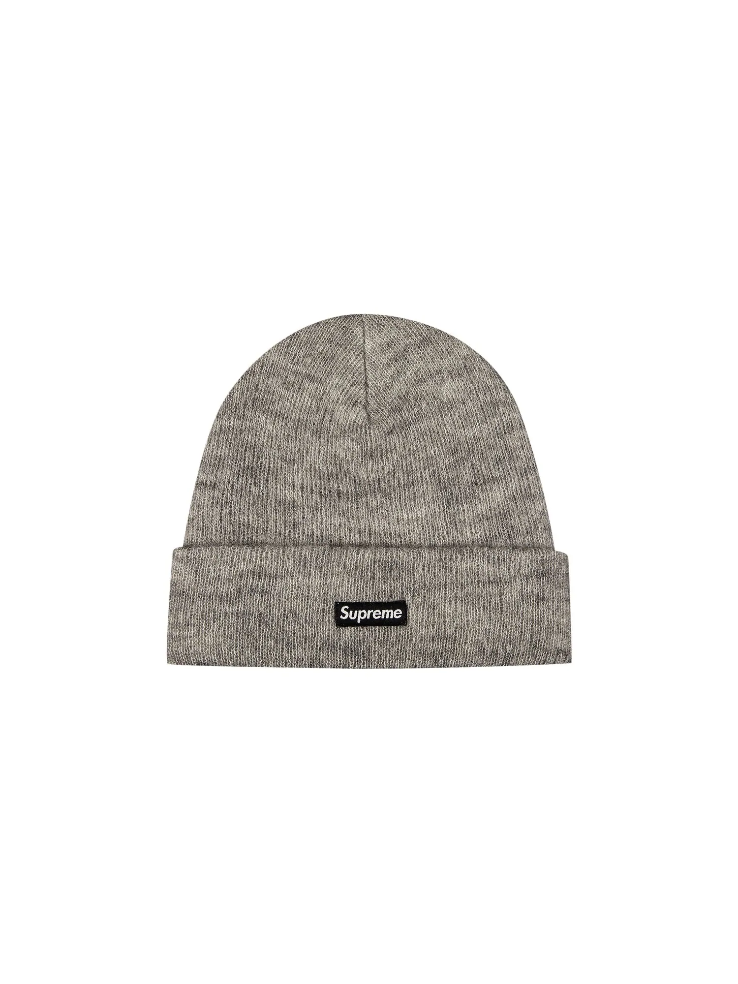 Шапка-бини Supreme из мохера, серая — изображение 1 из 1, серый