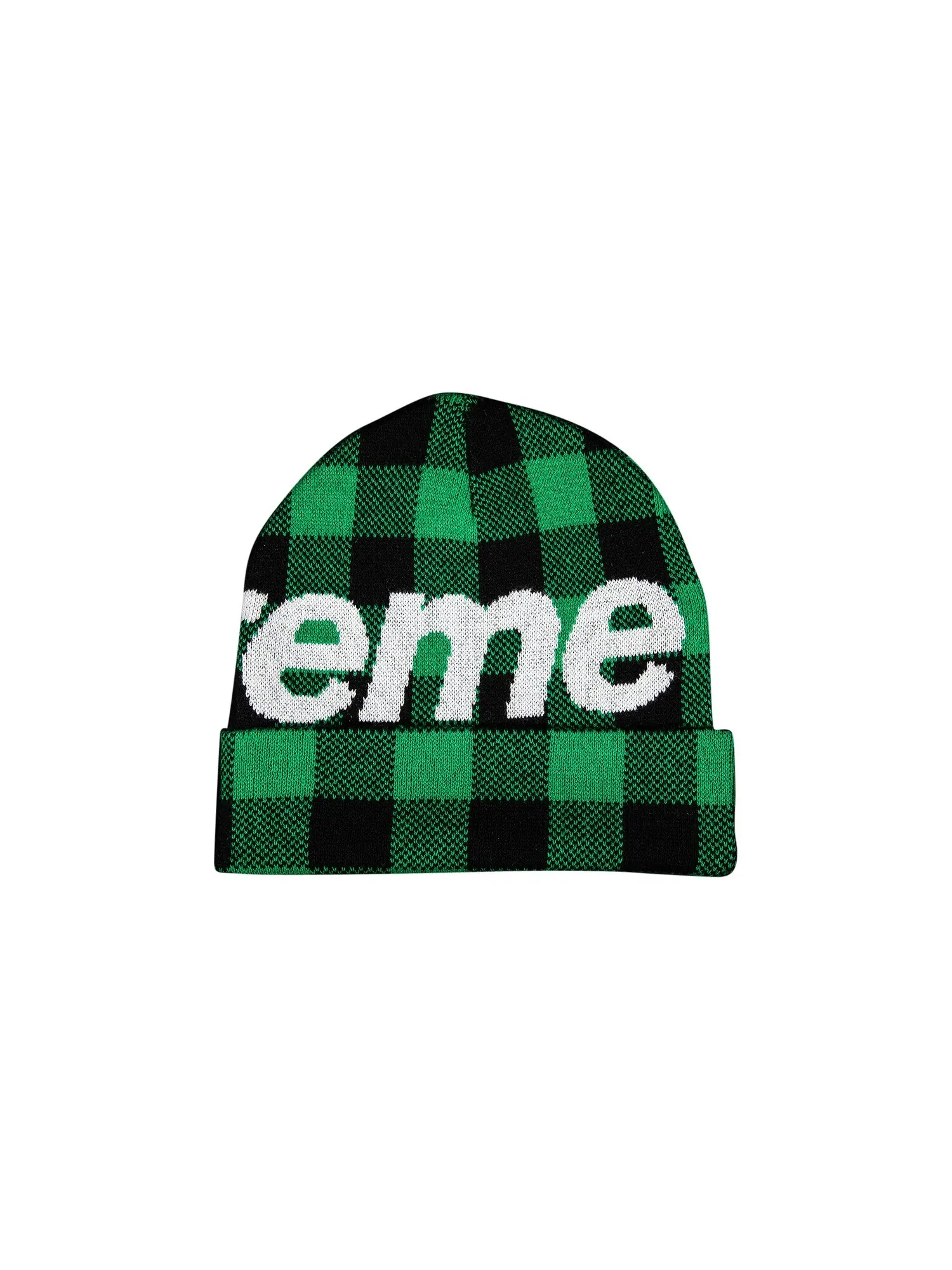 Шапка-бини Supreme с большим логотипом Зеленая клетка — изображение 2 из 2, зеленый