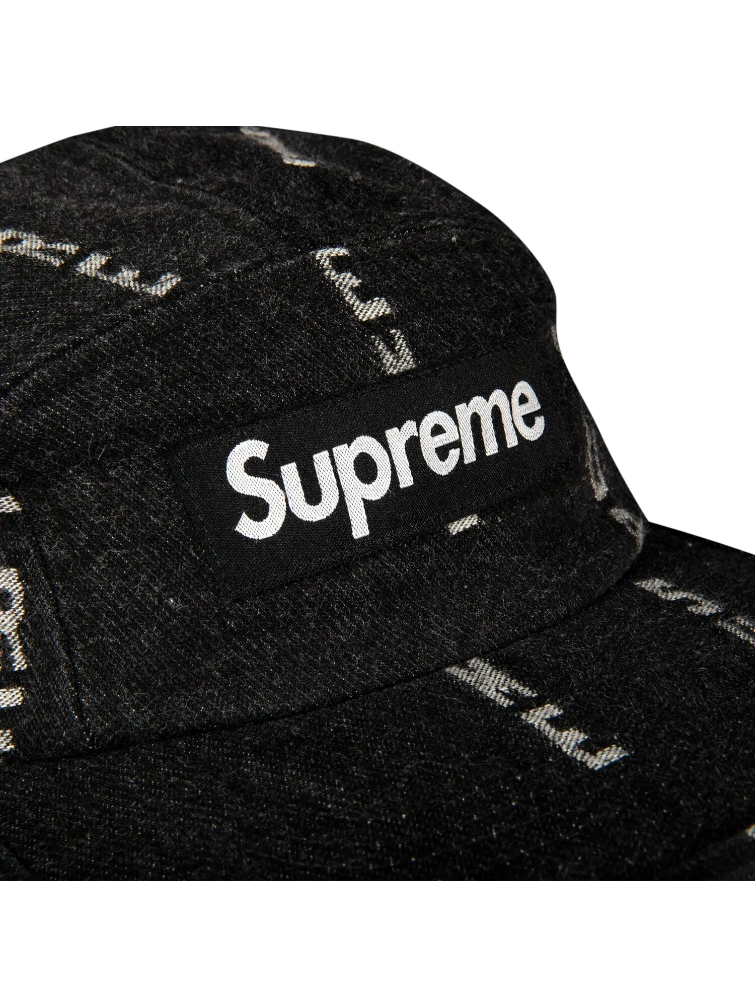 Жаккардовая джинсовая кепка Supreme в полоску с логотипом — изображение 3 из 3, черный