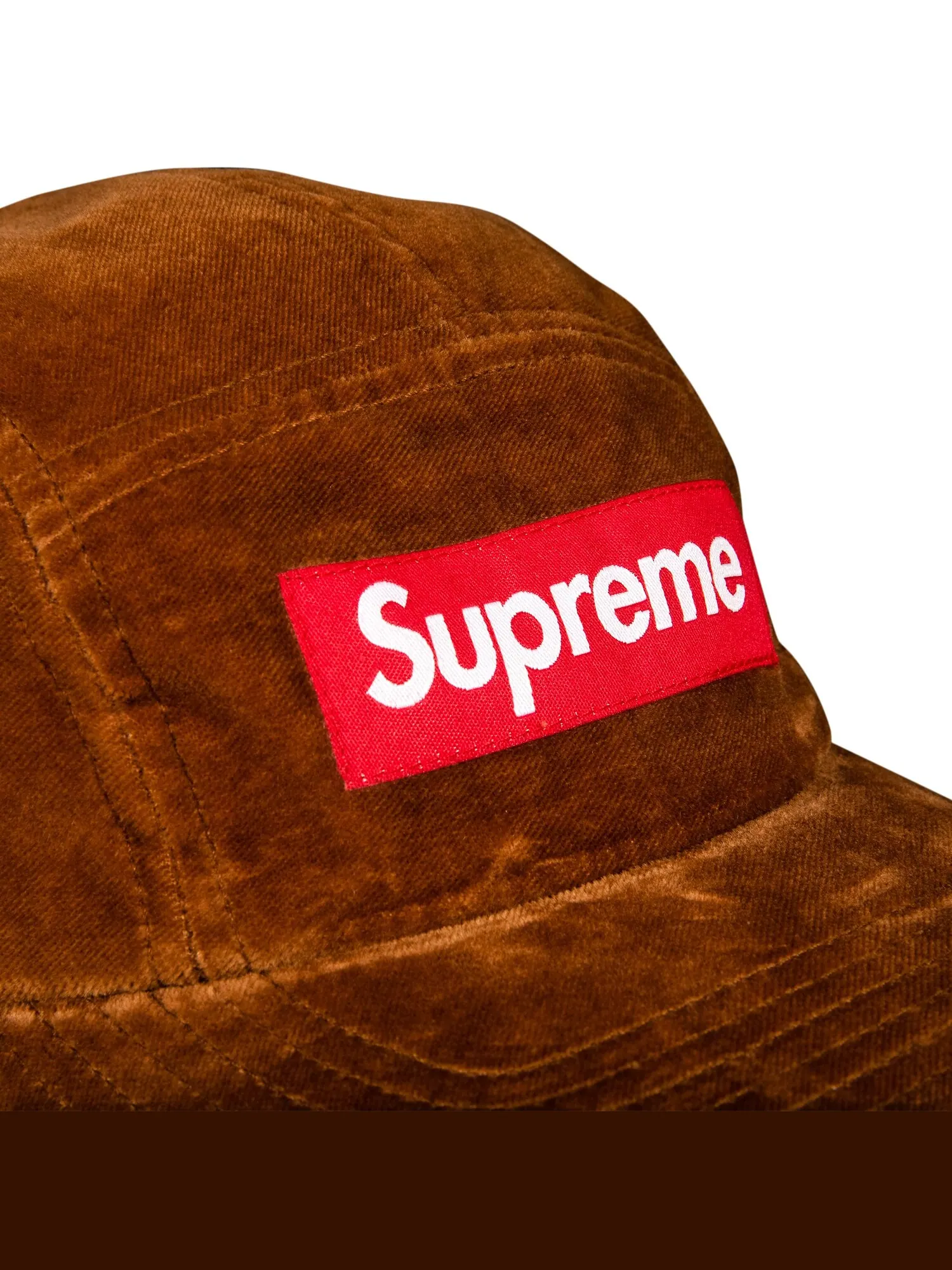 Бархатная кепка Supreme — изображение 3 из 3, коричневый