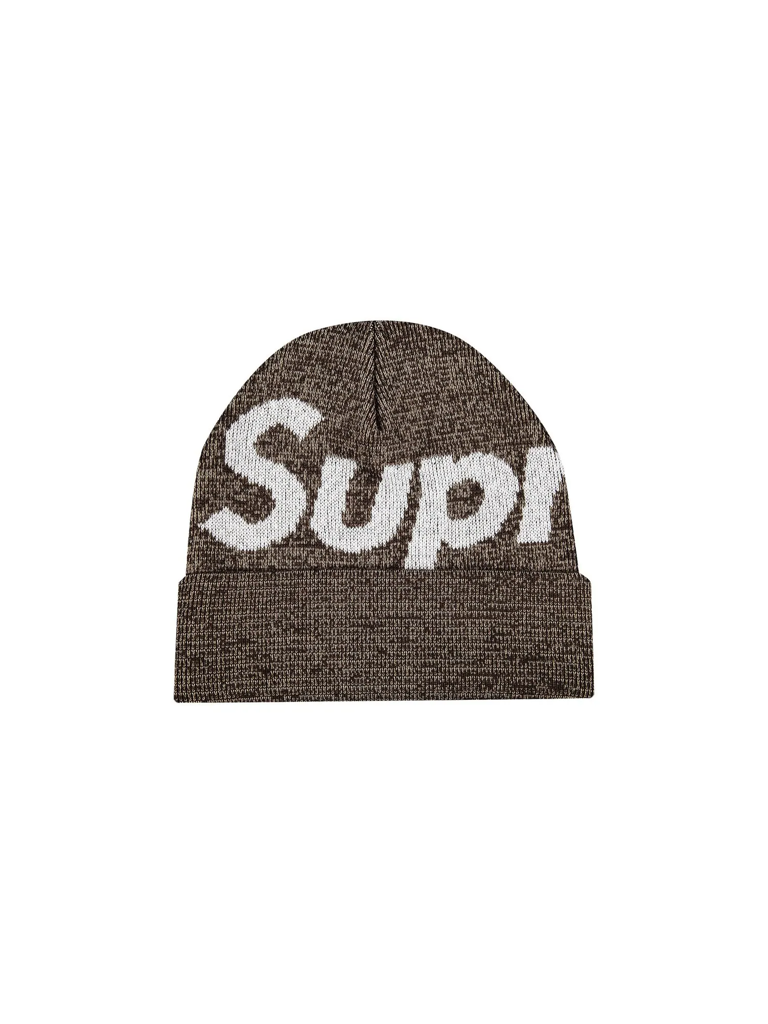 Шапка-бини Supreme с большим логотипом, коричневая статическая — изображение 1 из 2