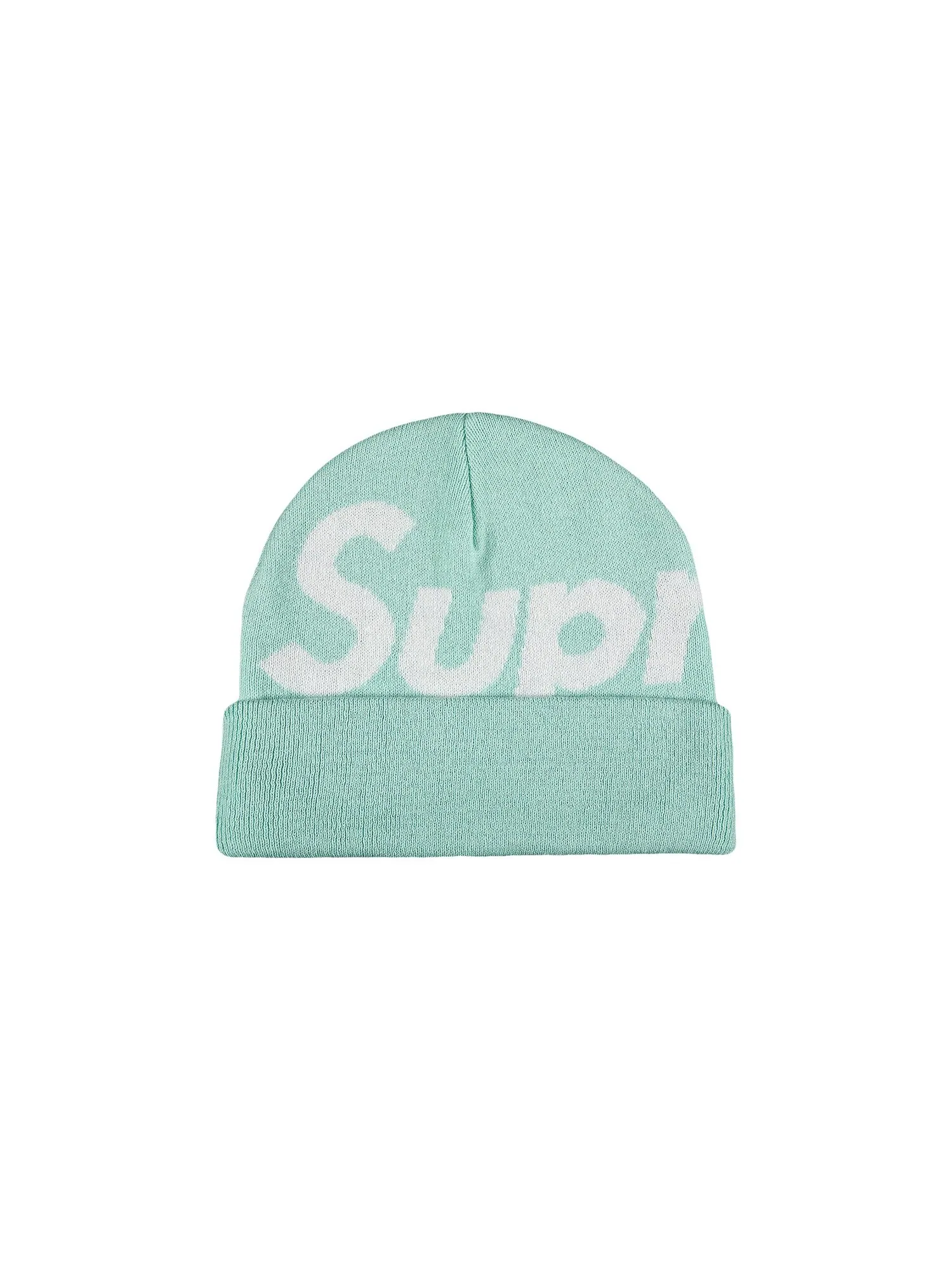 Шапка-бини Supreme с большим логотипом, бирюзовая — изображение 1 из 2