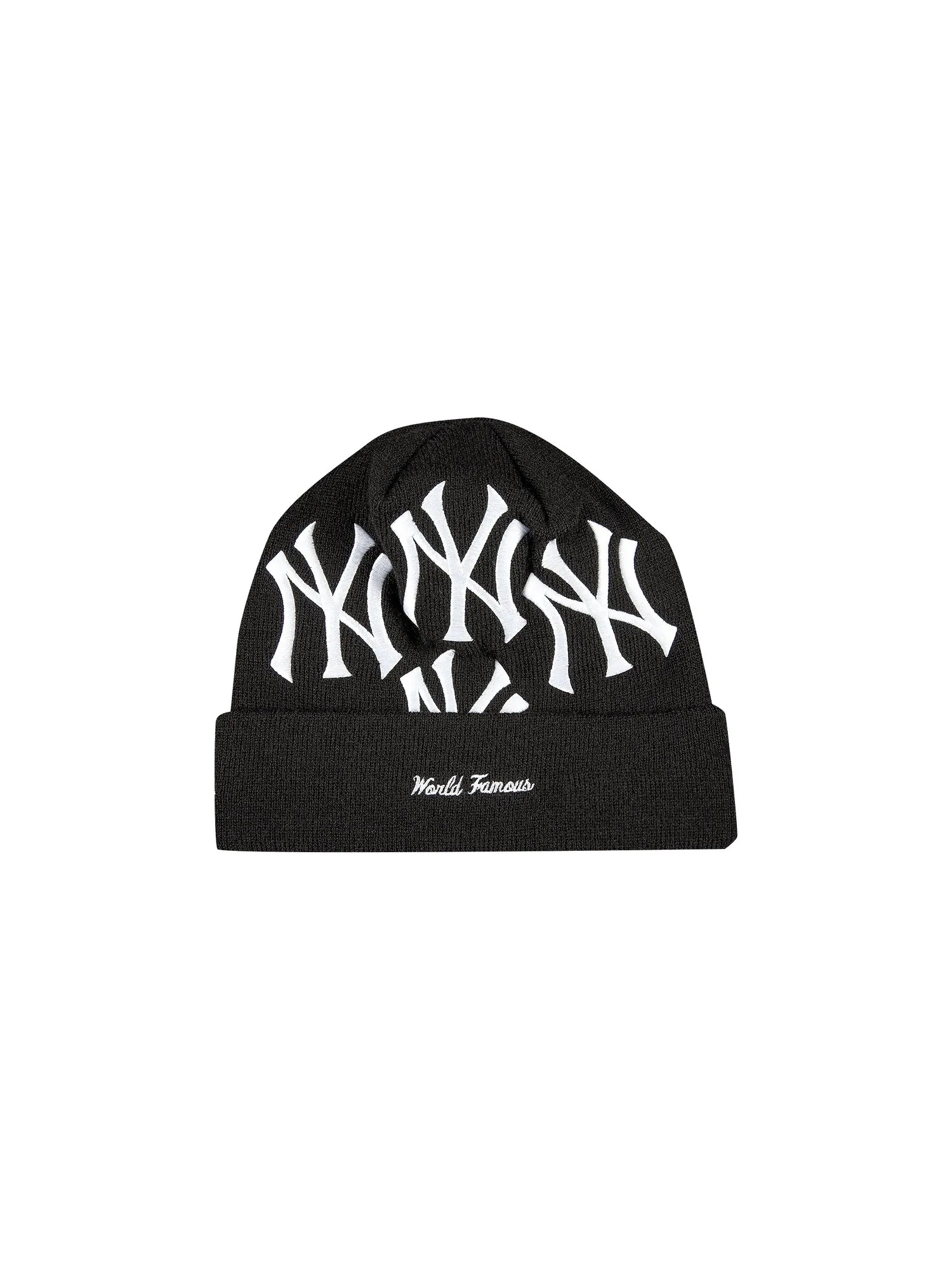 Черная шапка-бини с логотипом Supreme x New York Yankees x New Era — изображение 2 из 2
