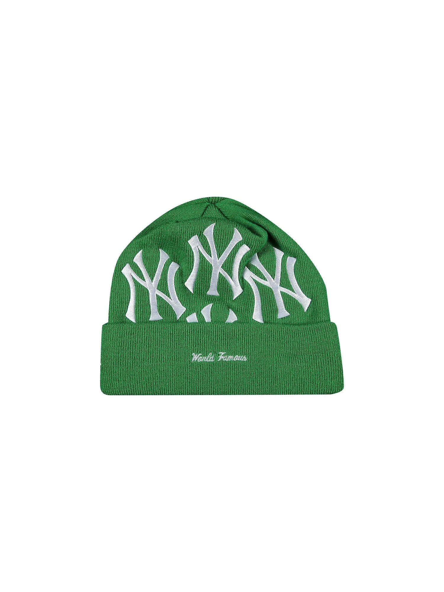 Зеленая шапка-бини с логотипом Supreme x New York Yankees x New Era — изображение 2 из 2