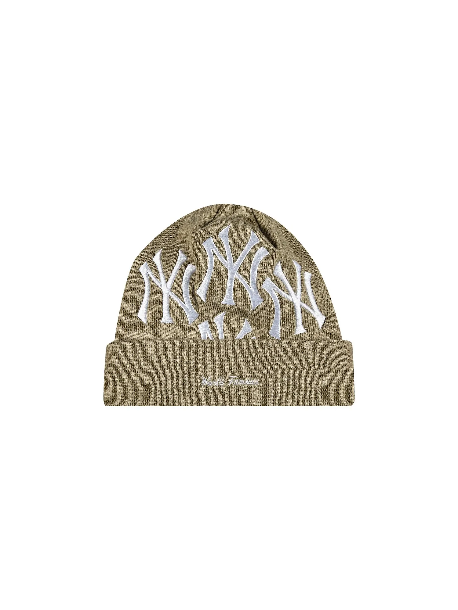 Шапка-бини с логотипом Supreme x New York Yankees x New Era Box Tan — изображение 2 из 2