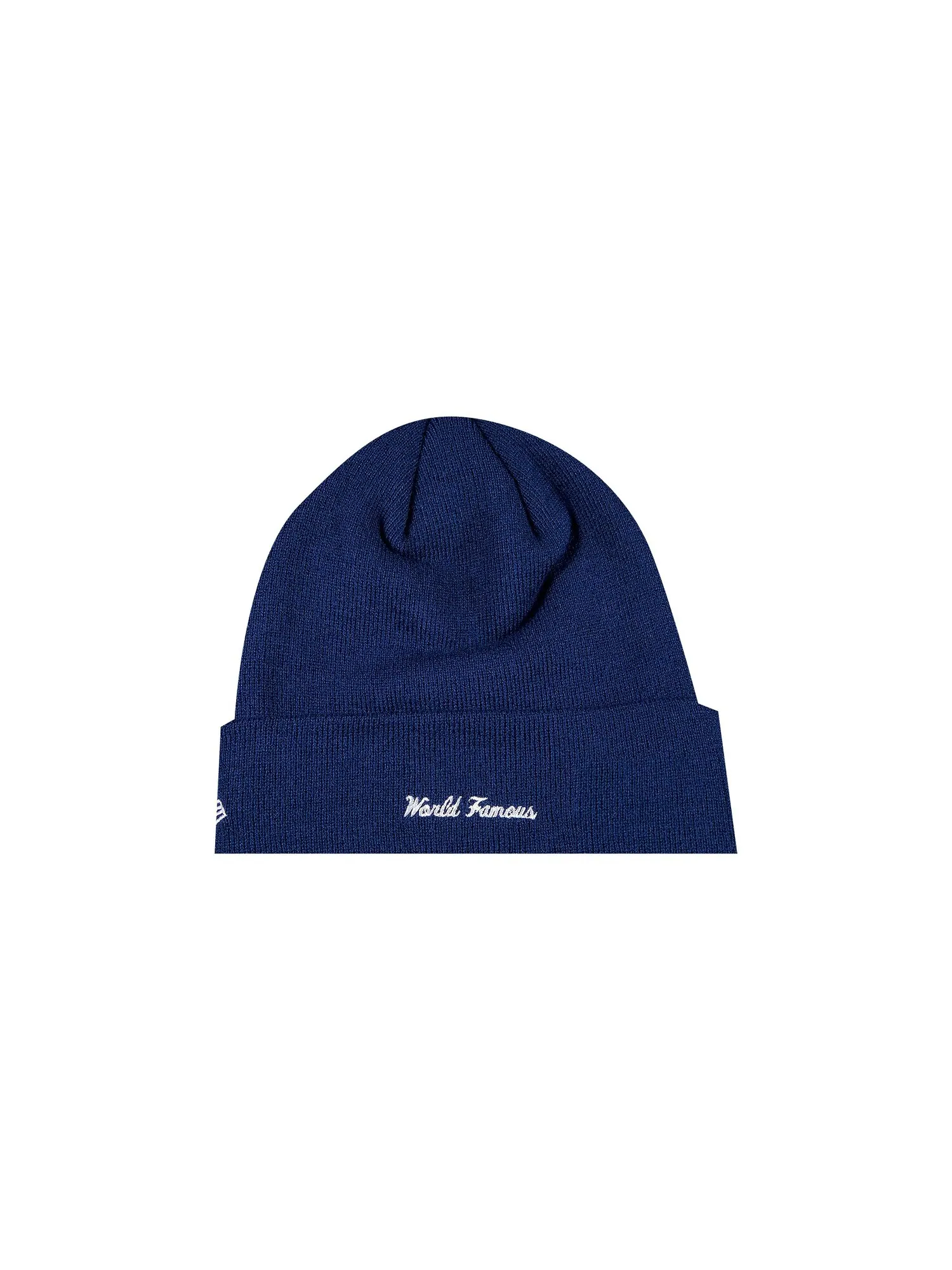 Шапка-бини с логотипом Supreme x New Era, темно-синий цвет — изображение 2 из 2