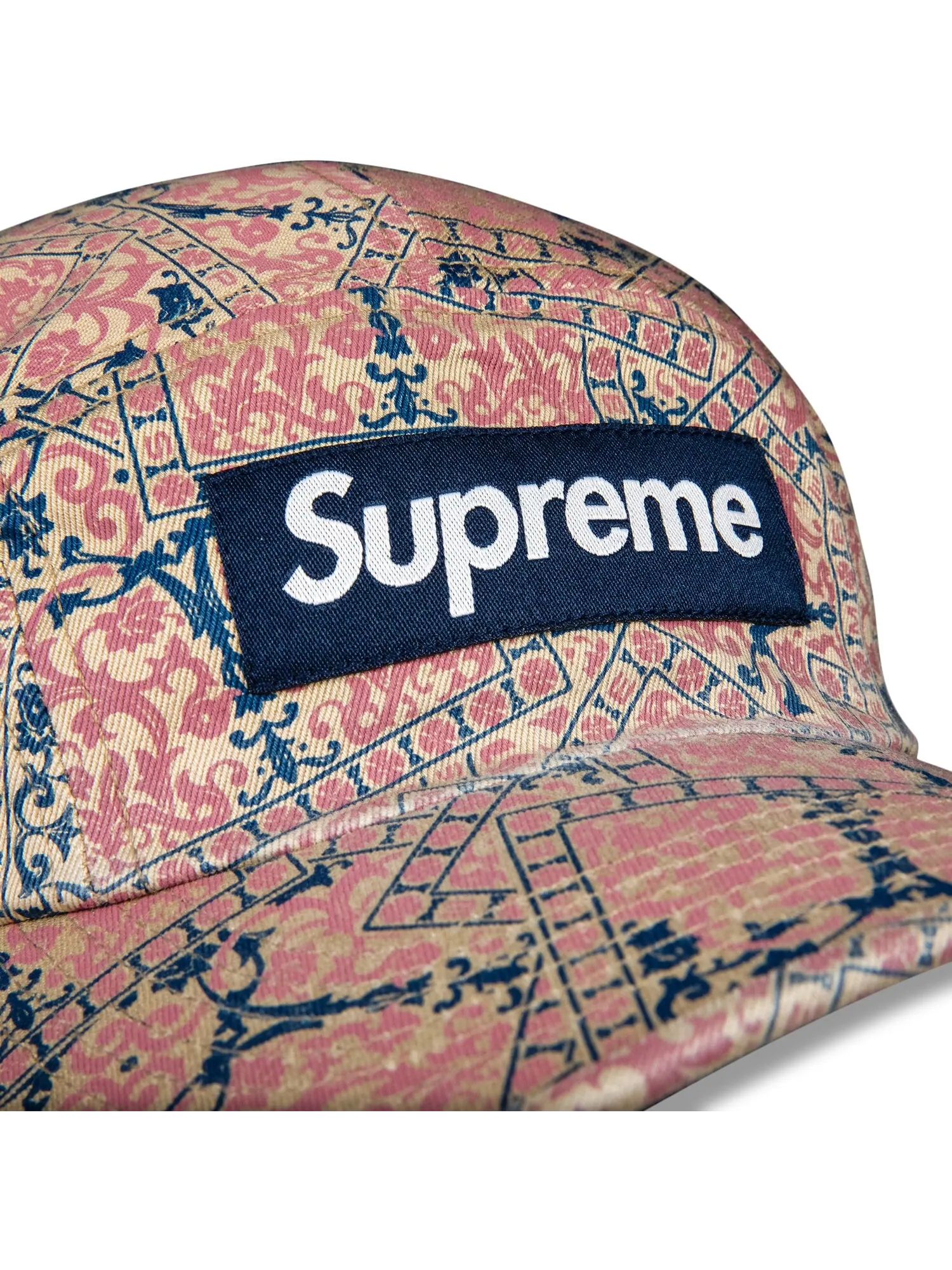 Твиловая кепка Supreme из ткани чинос с узором Цветочные открытки — изображение 3 из 3