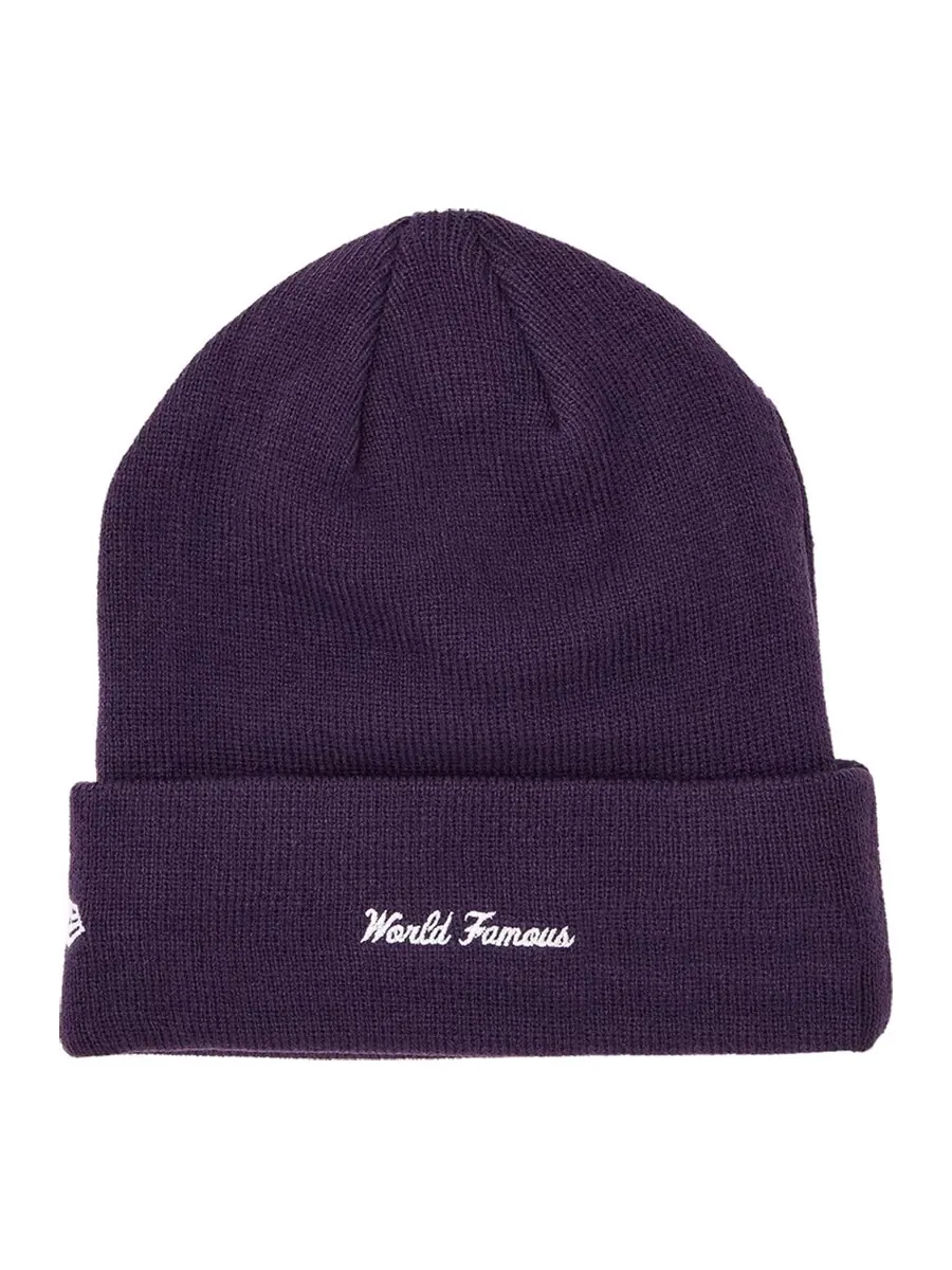 Шапка Supreme x New Era Box Logo Beanie — изображение 2 из 2, фиолетовый