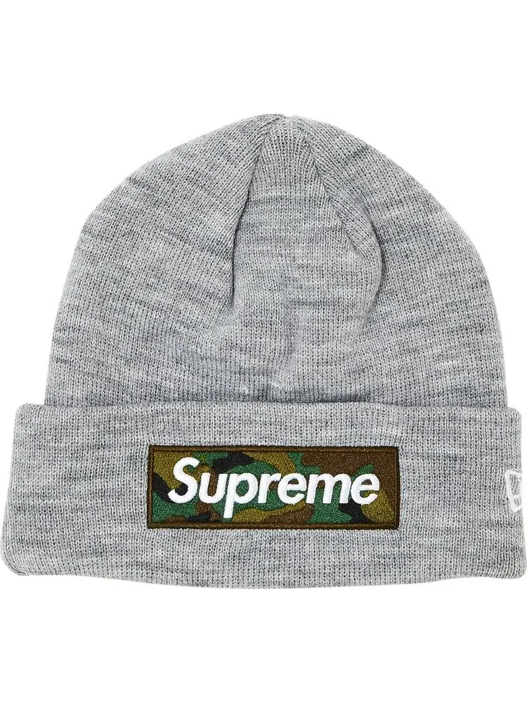 Шапка Supreme x New Era Box Logo 'Heather Grey' — изображение 1 из 2, серый