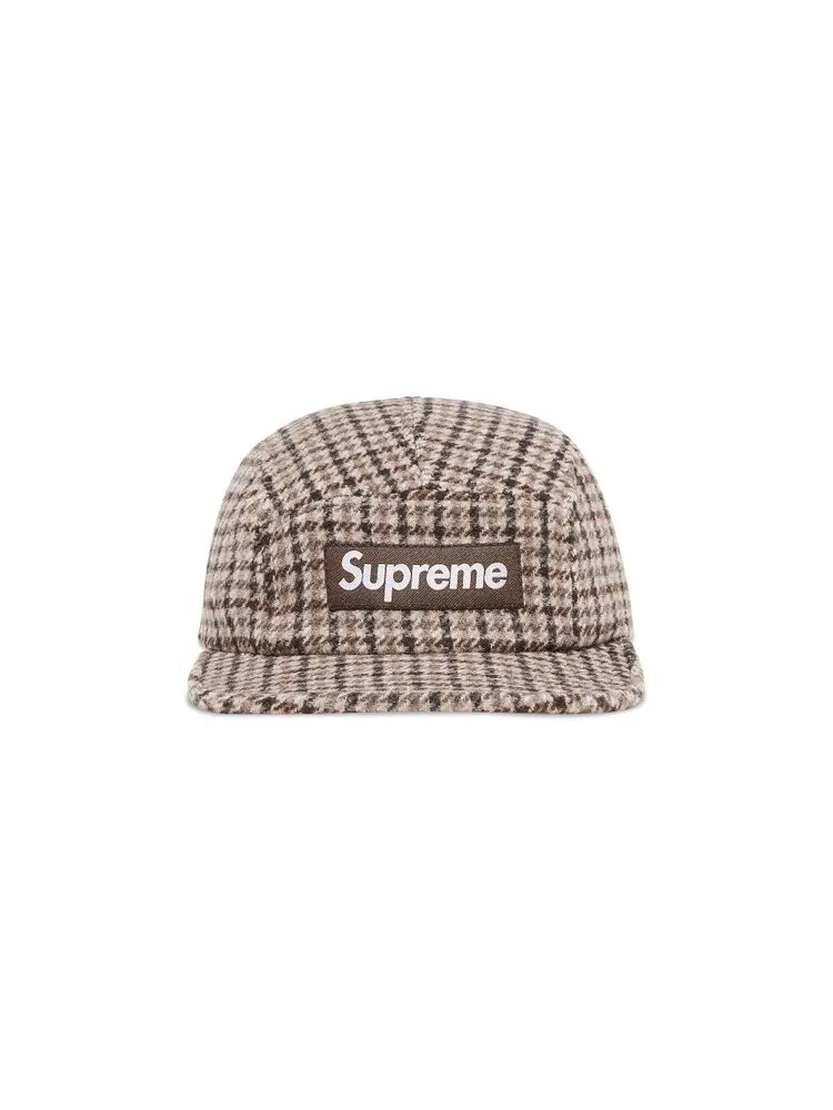Бейсболка Supreme Houndstooth Wool Camp Cap — изображение 1 из 4, бежевый